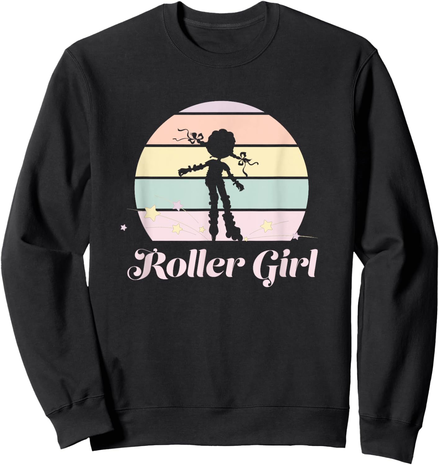 Funny Roller Girl Vintage Rollerblades Gift Roller Skating Sweatshirt - Sweatshirt | Black