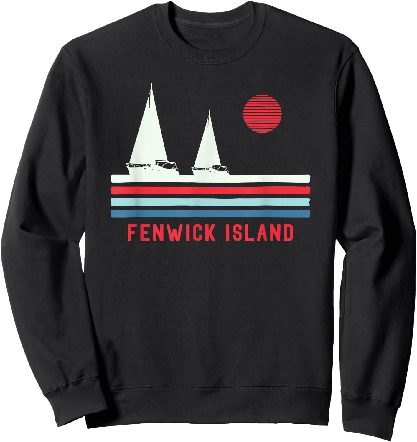 Fenwick Island DE Sailboat Vintage 80s Sweatshirt - Sweatshirt | Black