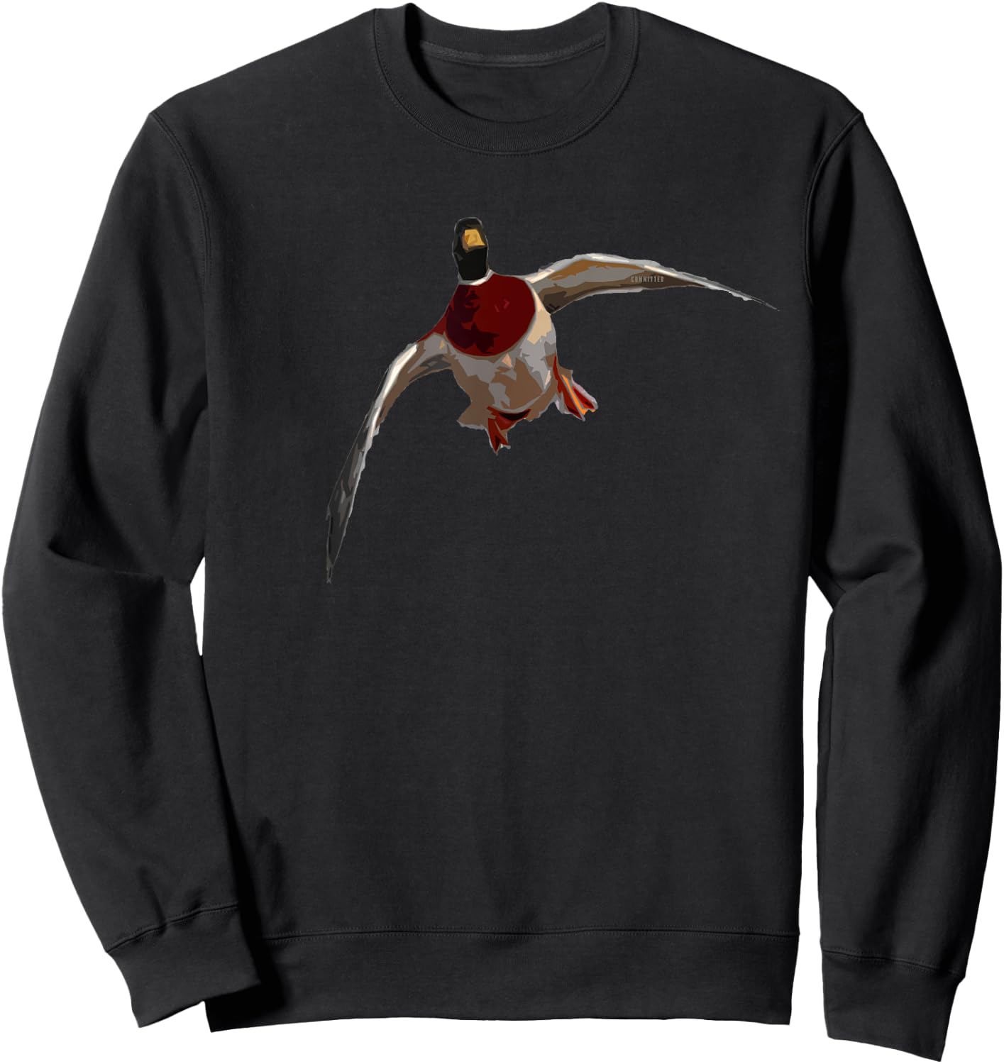 Sailing Drake - Duck Hunting Shirt by Committed Waterfowl Sweatshirt - Sweatshirt | Black