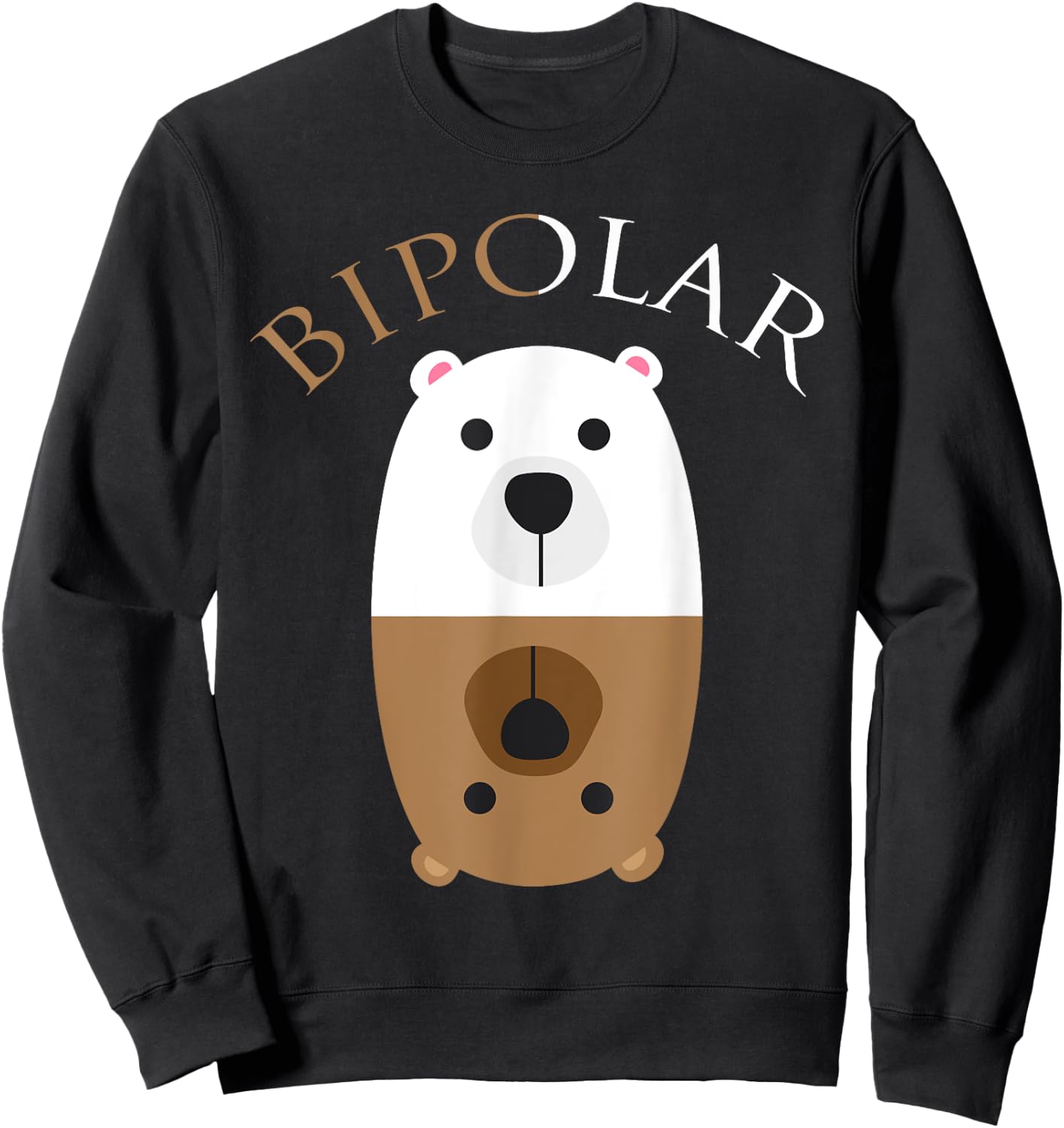 Bipolar Shirt | Cute Mental Disorder Polar Bear Gift Sweatshirt - Sweatshirt | Black