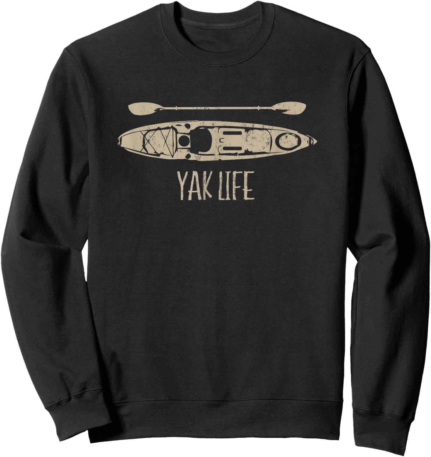 Yak Life T Shirt, Kayak Life Kayaking and Paddling T Shirt Sweatshirt - Sweatshirt | Black