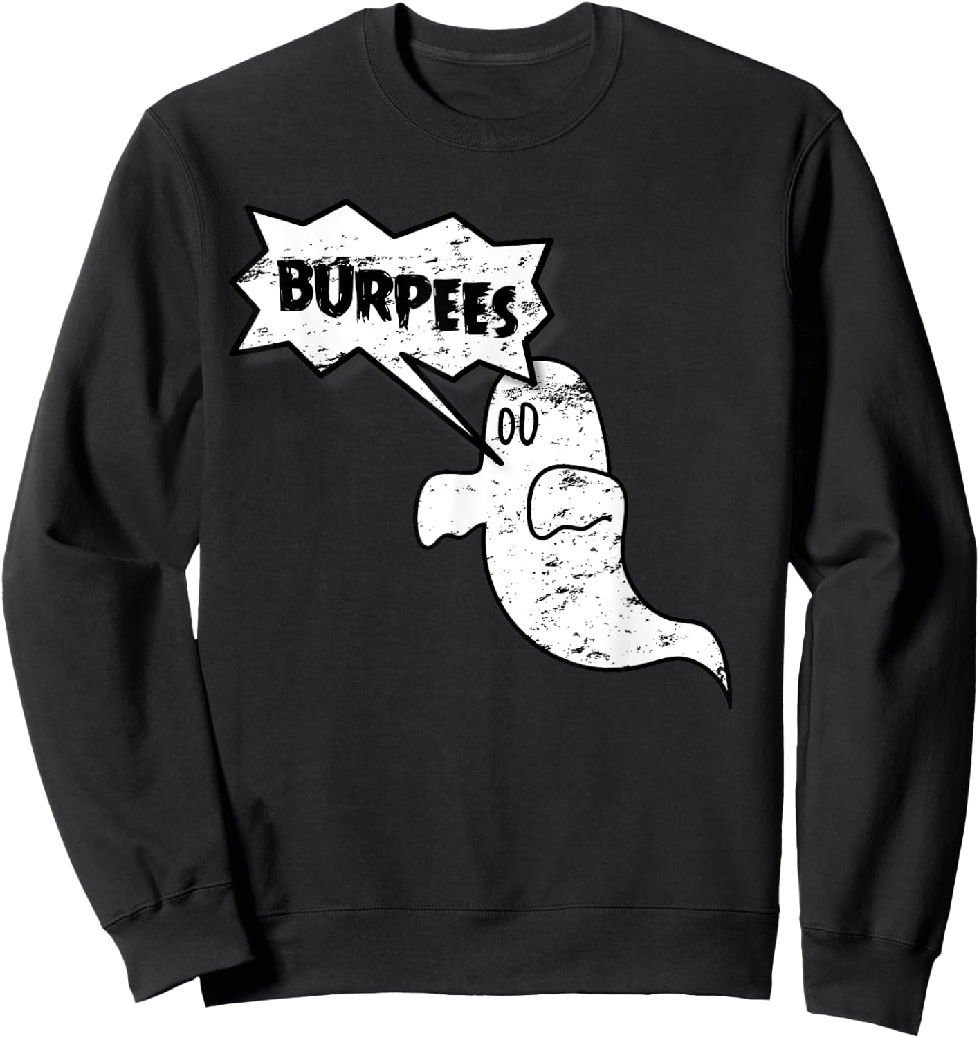 Burpee Ghost | Halloween Athlete Sweatshirt - Sweatshirt | Black