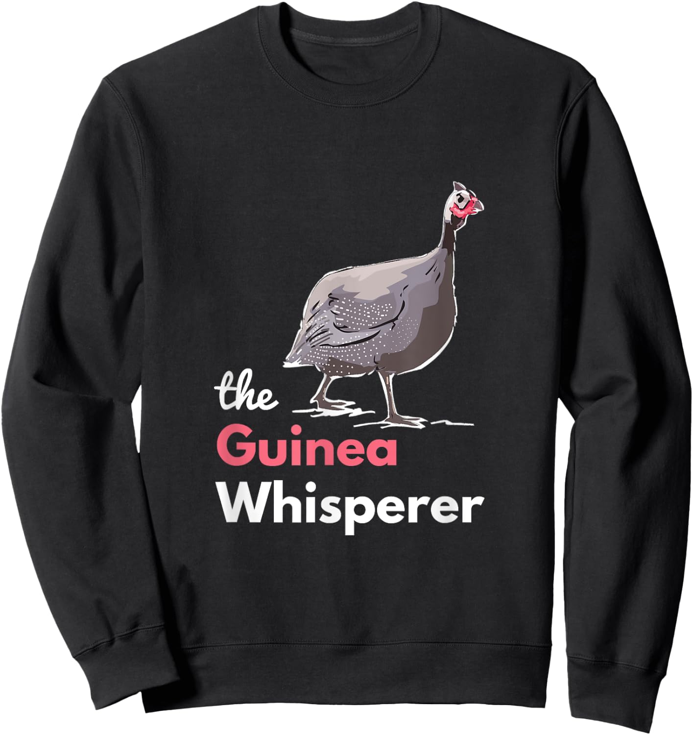 Guinea Hen Fowl Farm Animals Country Poultry Guineafowl Sweatshirt - Sweatshirt | Black
