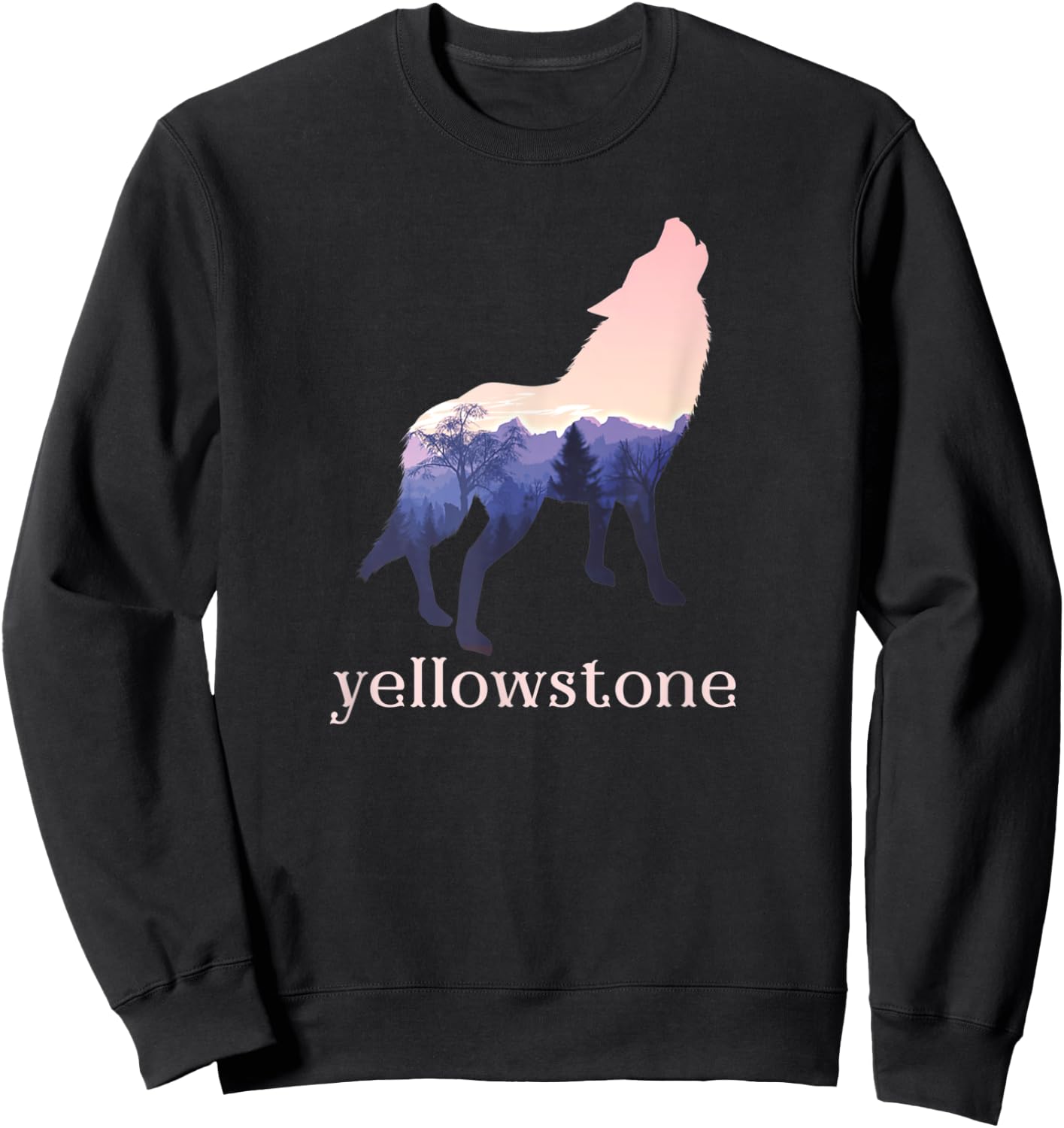 Wolf in Nature Yellowstone Park Camping Gift Campers Sweatshirt - Sweatshirt | Black