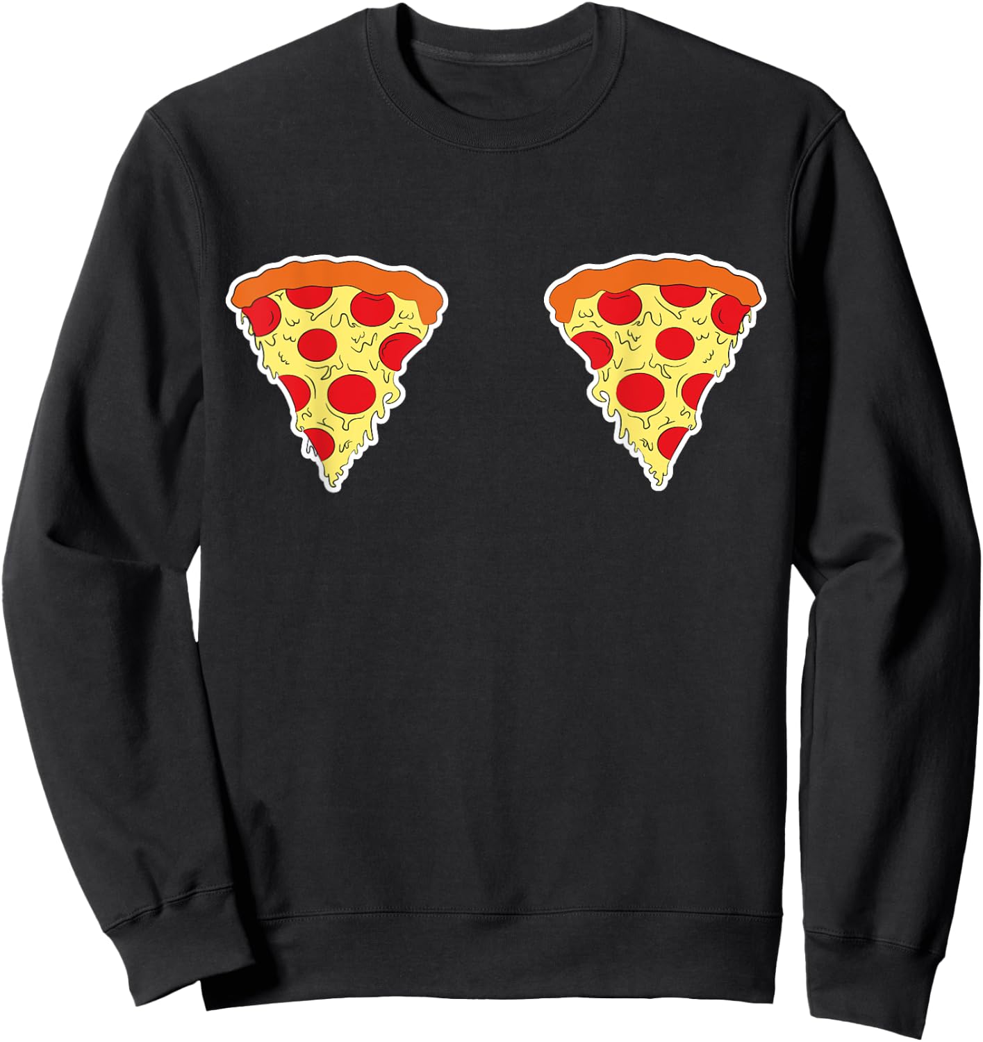 Funny Vintage Pizza Slut Slice Lovers Sweatshirt - Sweatshirt | Black