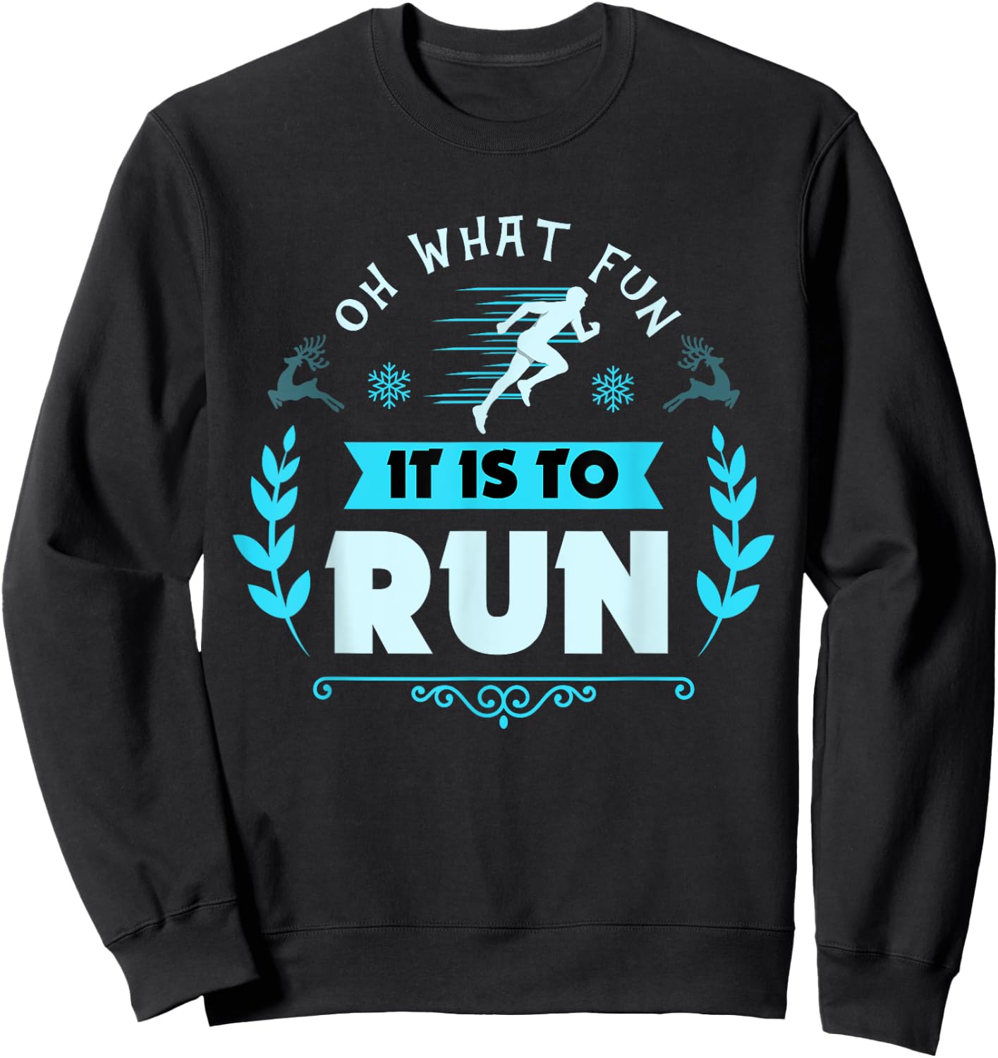Funny Oh What Fun It Is To Run Cross Country Christmas Gift Sweatshirt - Sweatshirt | Black