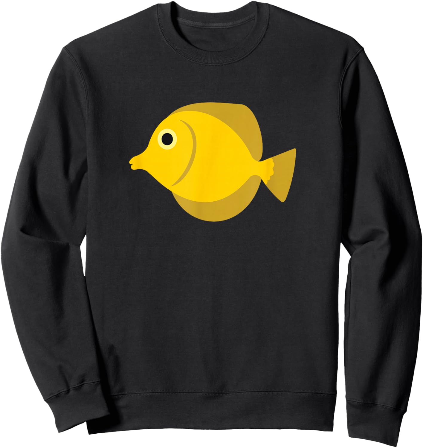Yellow Tang Fish Print Sweatshirt - Sweatshirt | Black