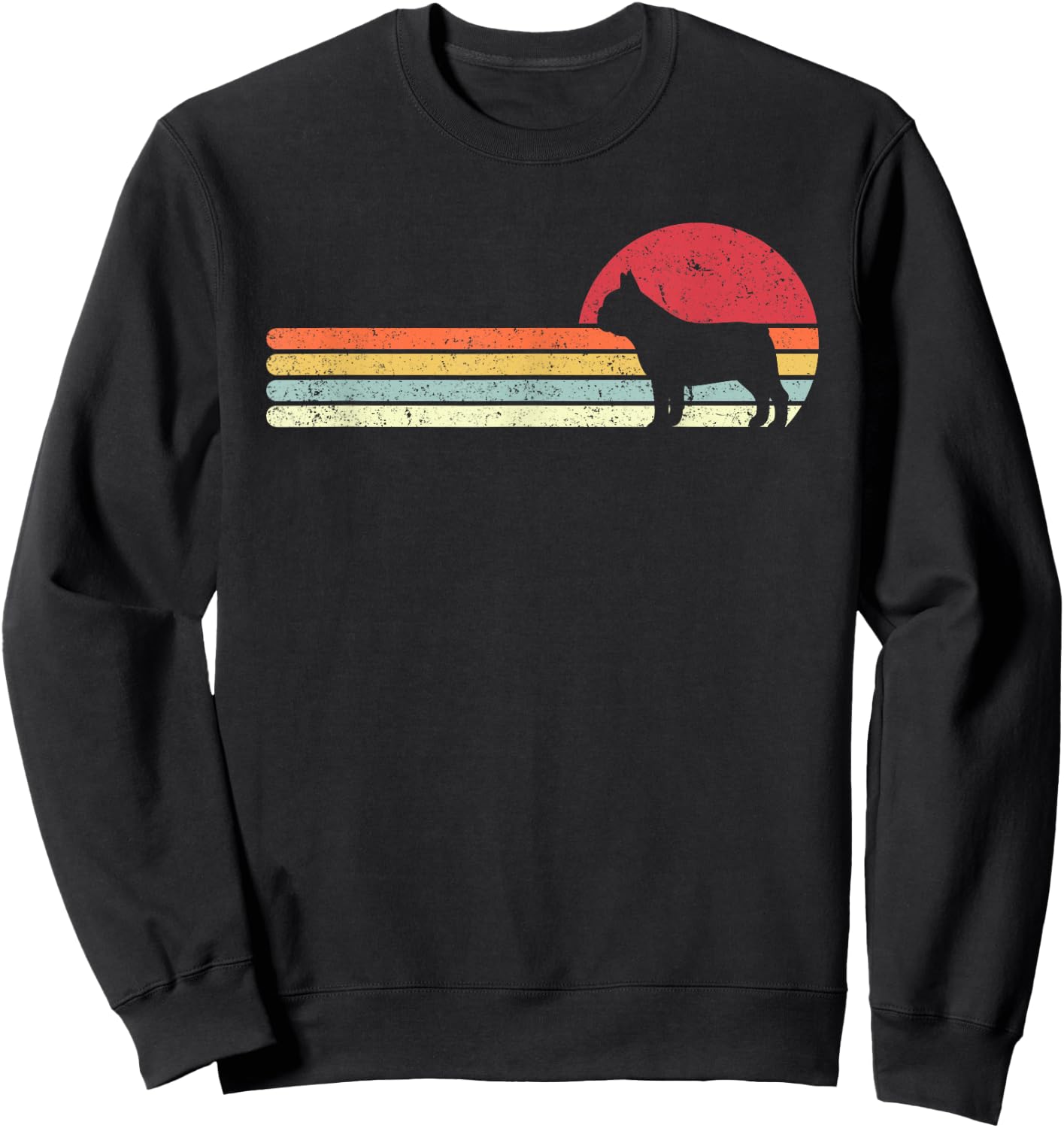French Bulldog Shirt. Retro Style Women Girls Kids Sweatshirt - Sweatshirt | Black