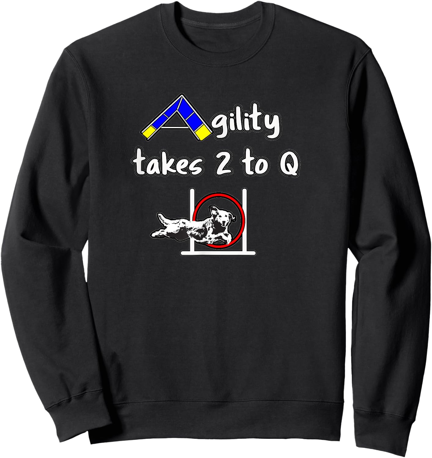 Dog Agility shirt - takes 2 to Q with a golden retriever Women Kids Sweatshirt - Sweatshirt | Black