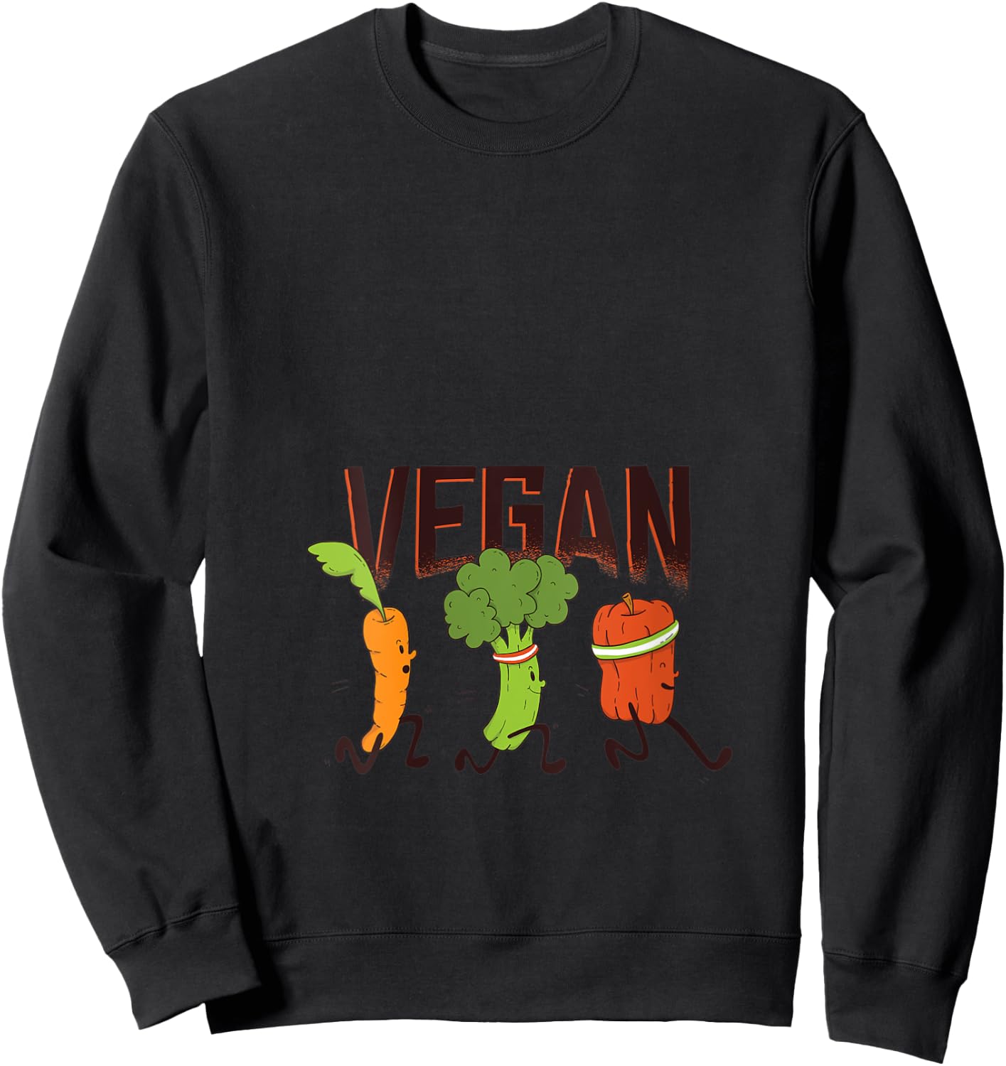 Vegan Runner V-Neck Sweatshirt - Sweatshirt | Black