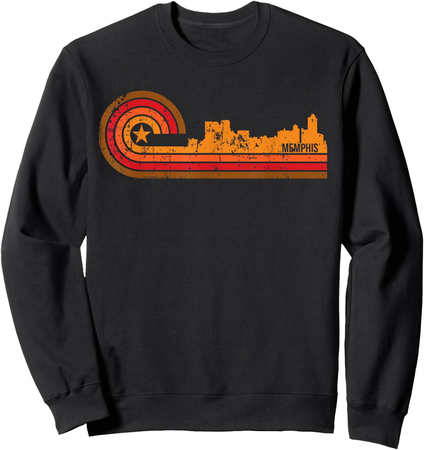 Retro Memphis - Memphis TN Skyline Shirt Sweatshirt - Sweatshirt | Black