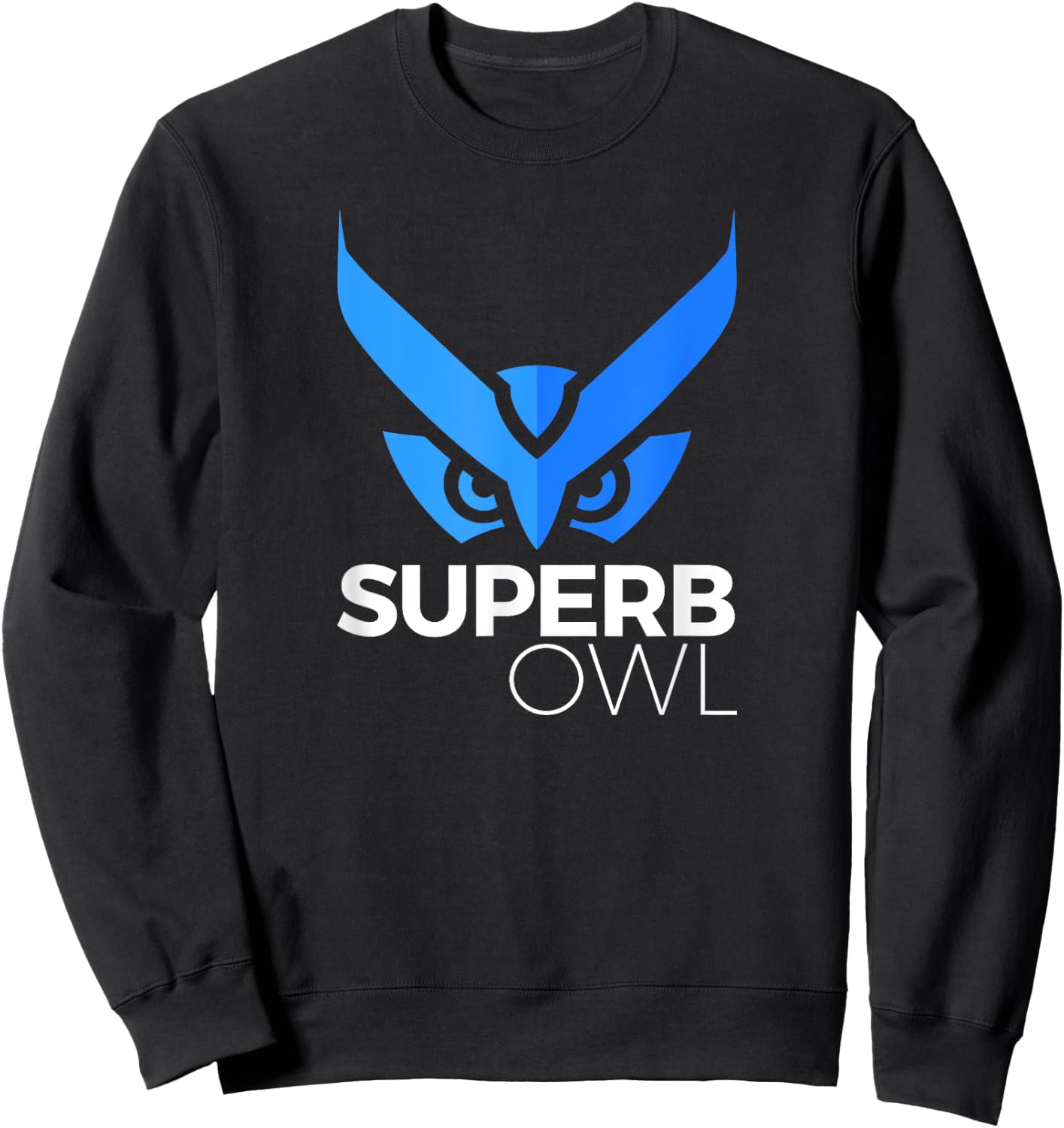 The Blue Superb Owl Logo Shirt - Owl Bird Shirt Sweatshirt - Sweatshirt | Black