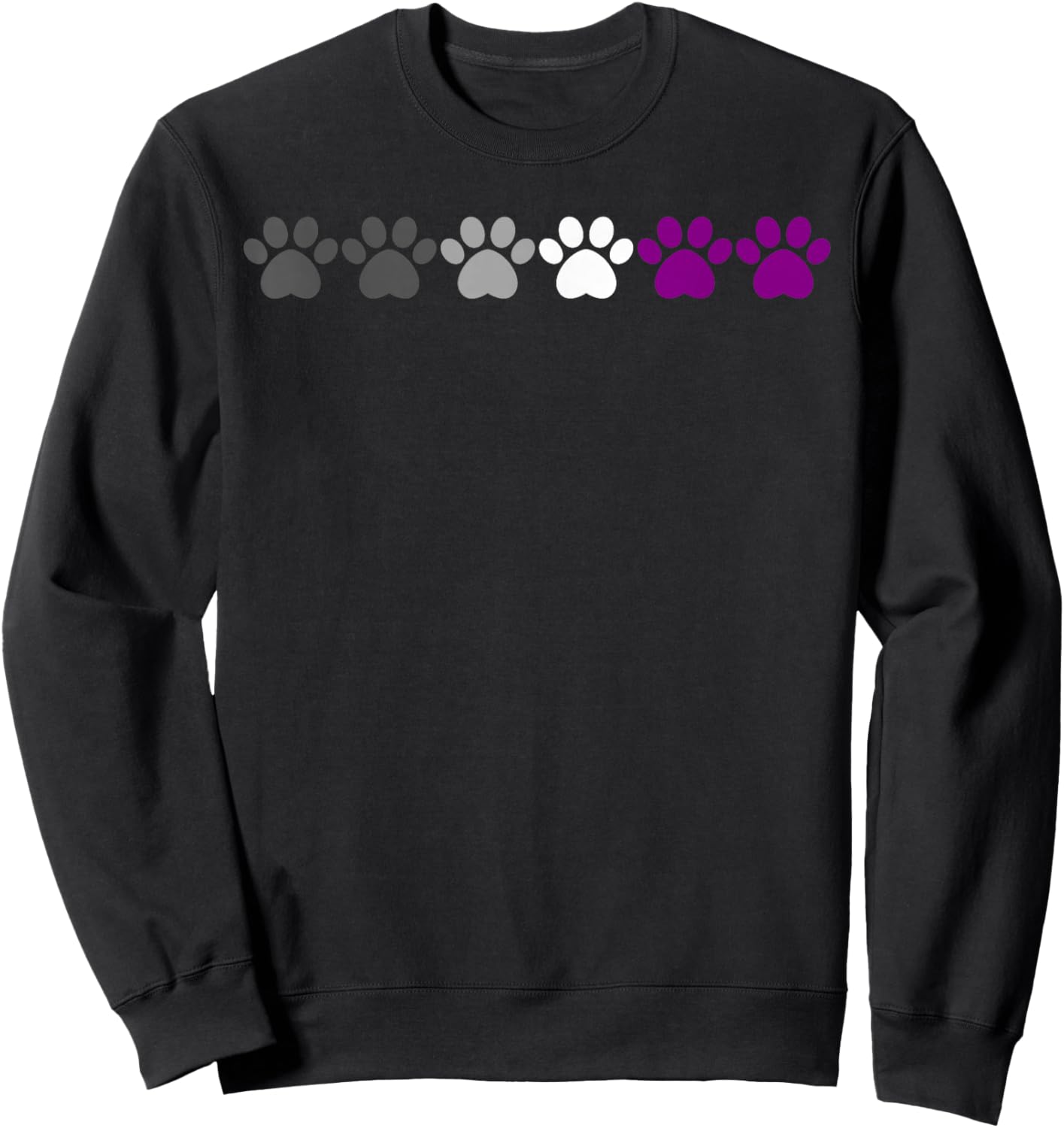 Ace Pride Paw Print Asexuality LGBTQ Plus Pride Statement Sweatshirt - Sweatshirt | Black