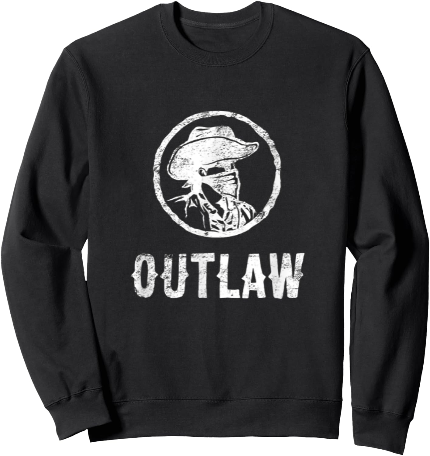 OUTLAW Old West fugitive rebels Renegades Western Style Sweatshirt - Sweatshirt | Black