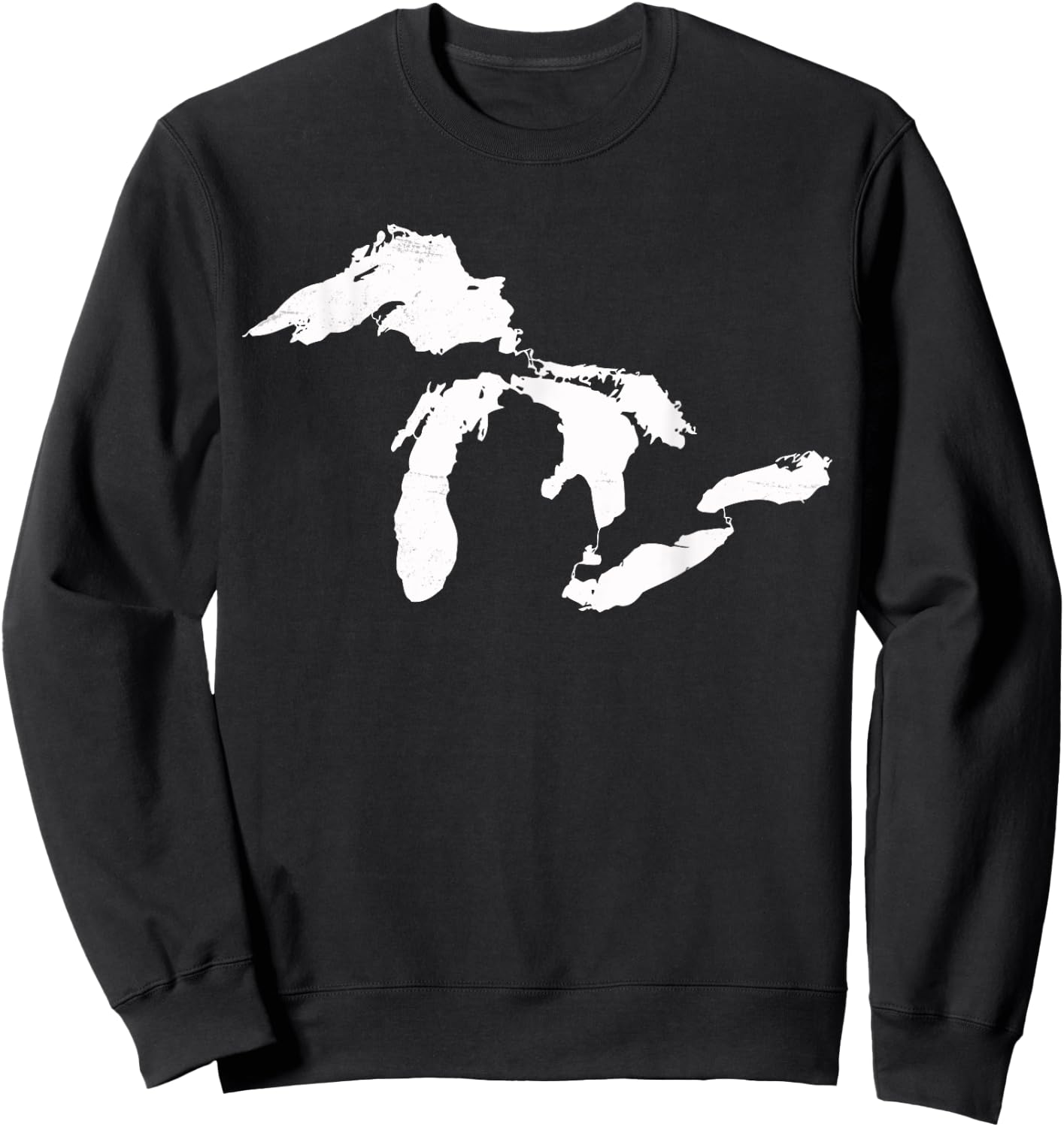 Michigan Map Great Lakes Midwest Mitten Vintage Gift Sweatshirt - Sweatshirt | Black