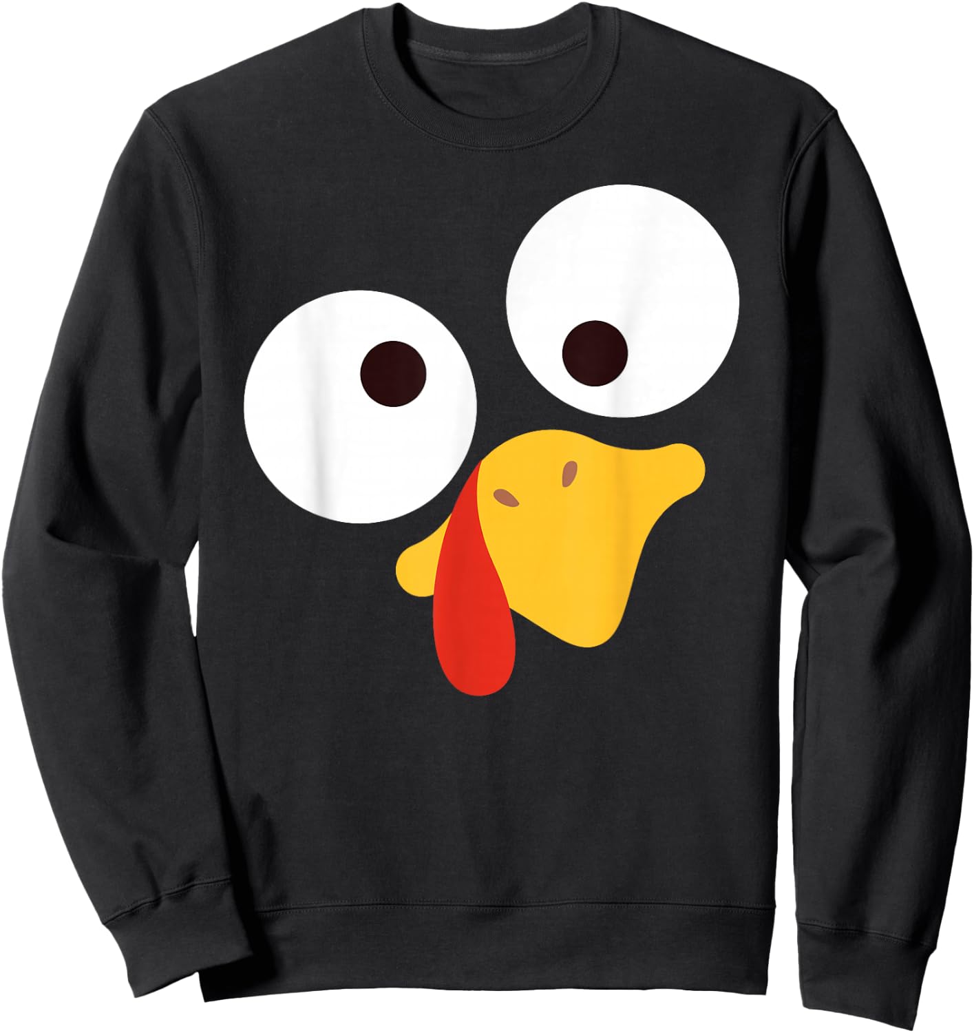 Turkey Face Pilgrim Costume Crazy Funny Sweatshirt - Sweatshirt | Black