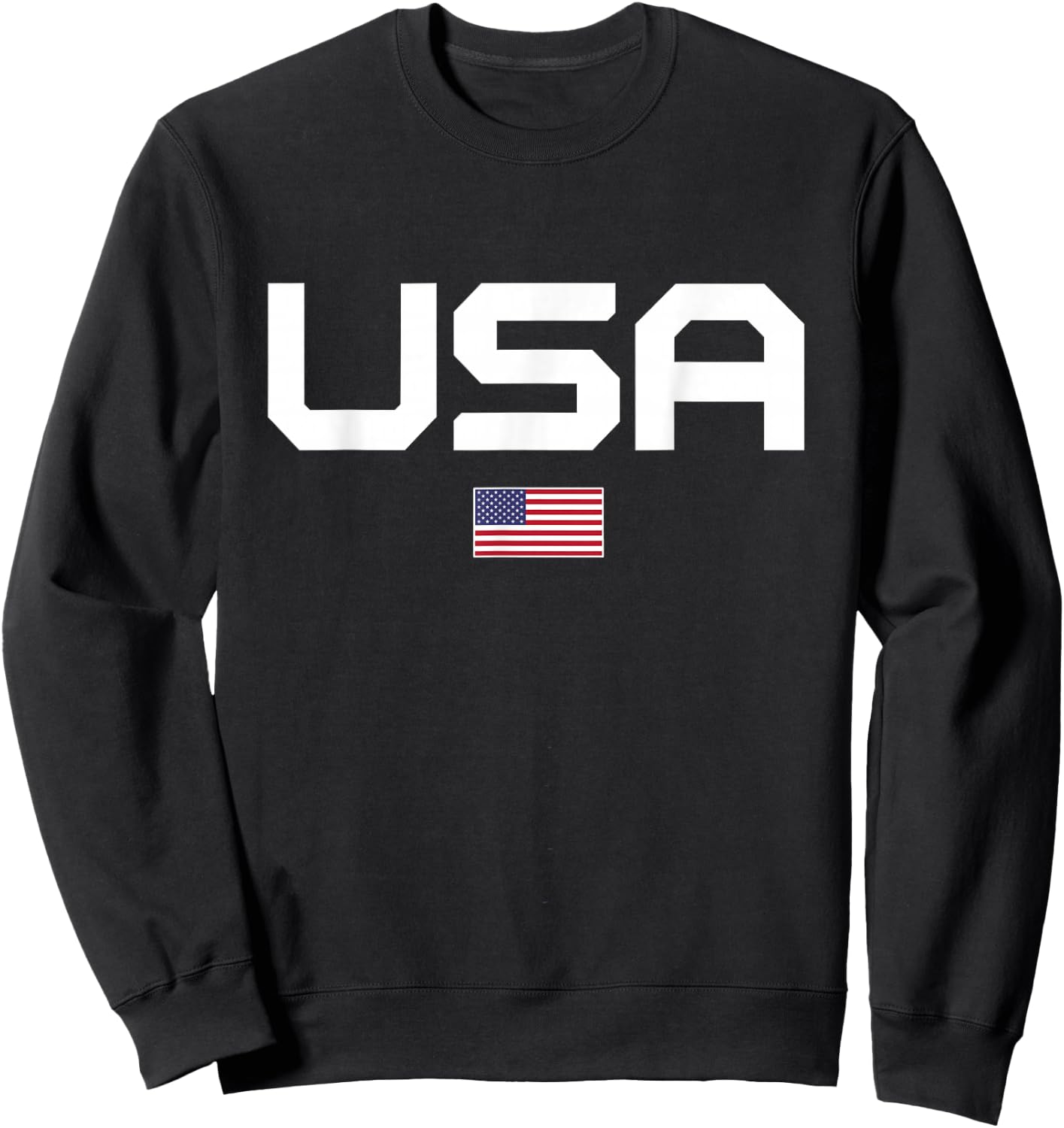 American Flag Cool Patriotic Men Women 4th of July USA Sweatshirt - Sweatshirt | Black