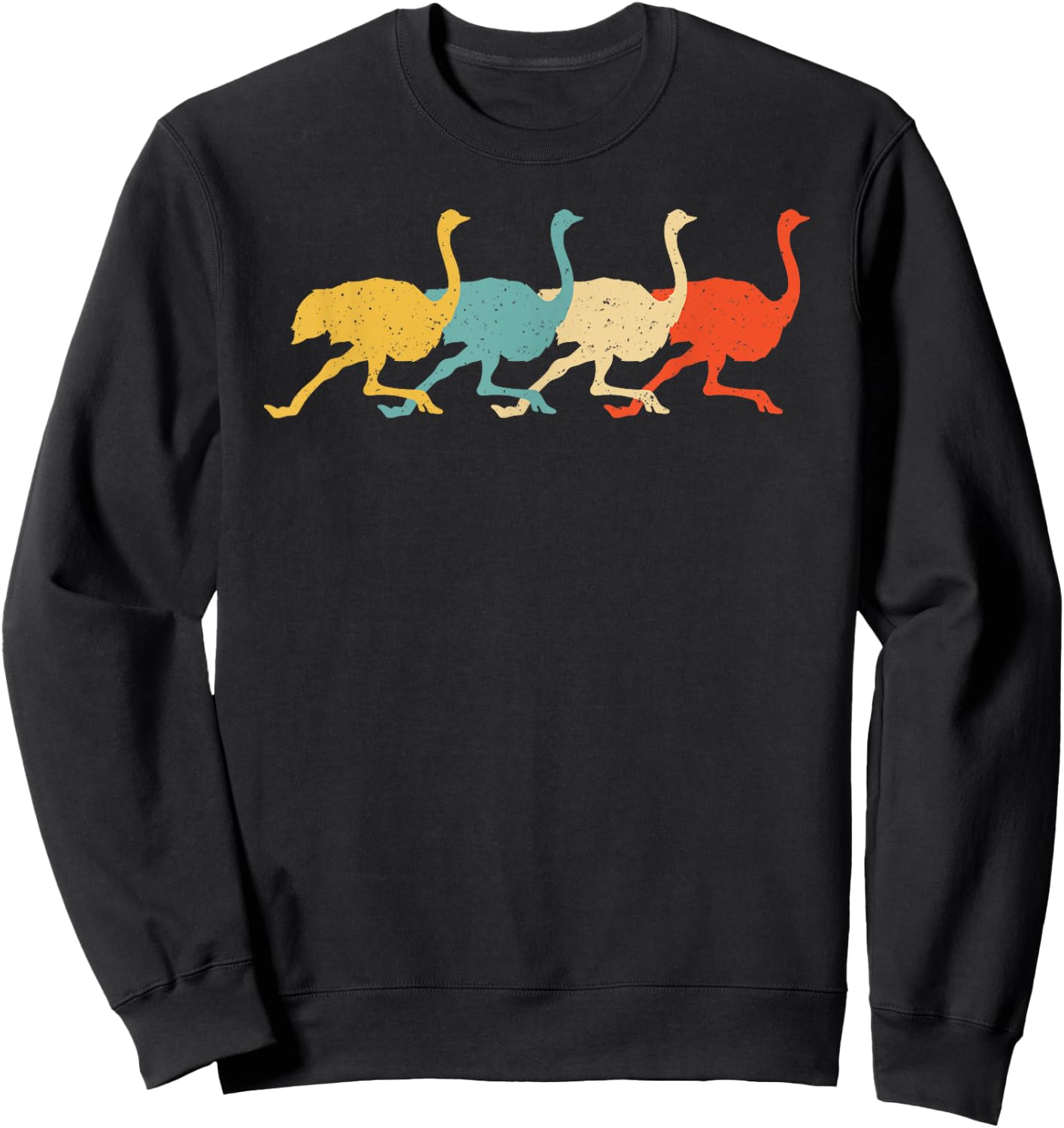Cassowary Vintage Retro Ostrich Emu Bird Lover 60s 70s Gift Sweatshirt - Sweatshirt | Black