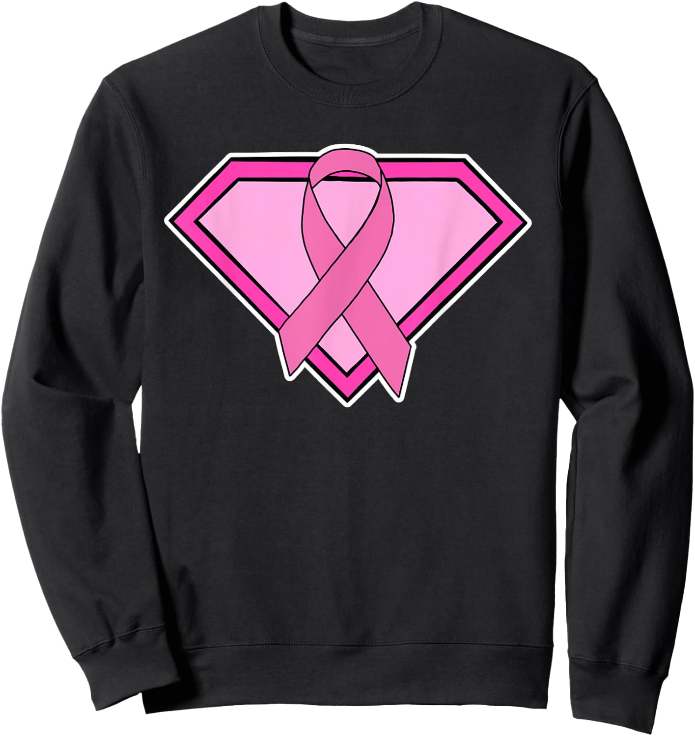 Super Hero Breast Cancer T Shirt Sweatshirt - Sweatshirt | Black