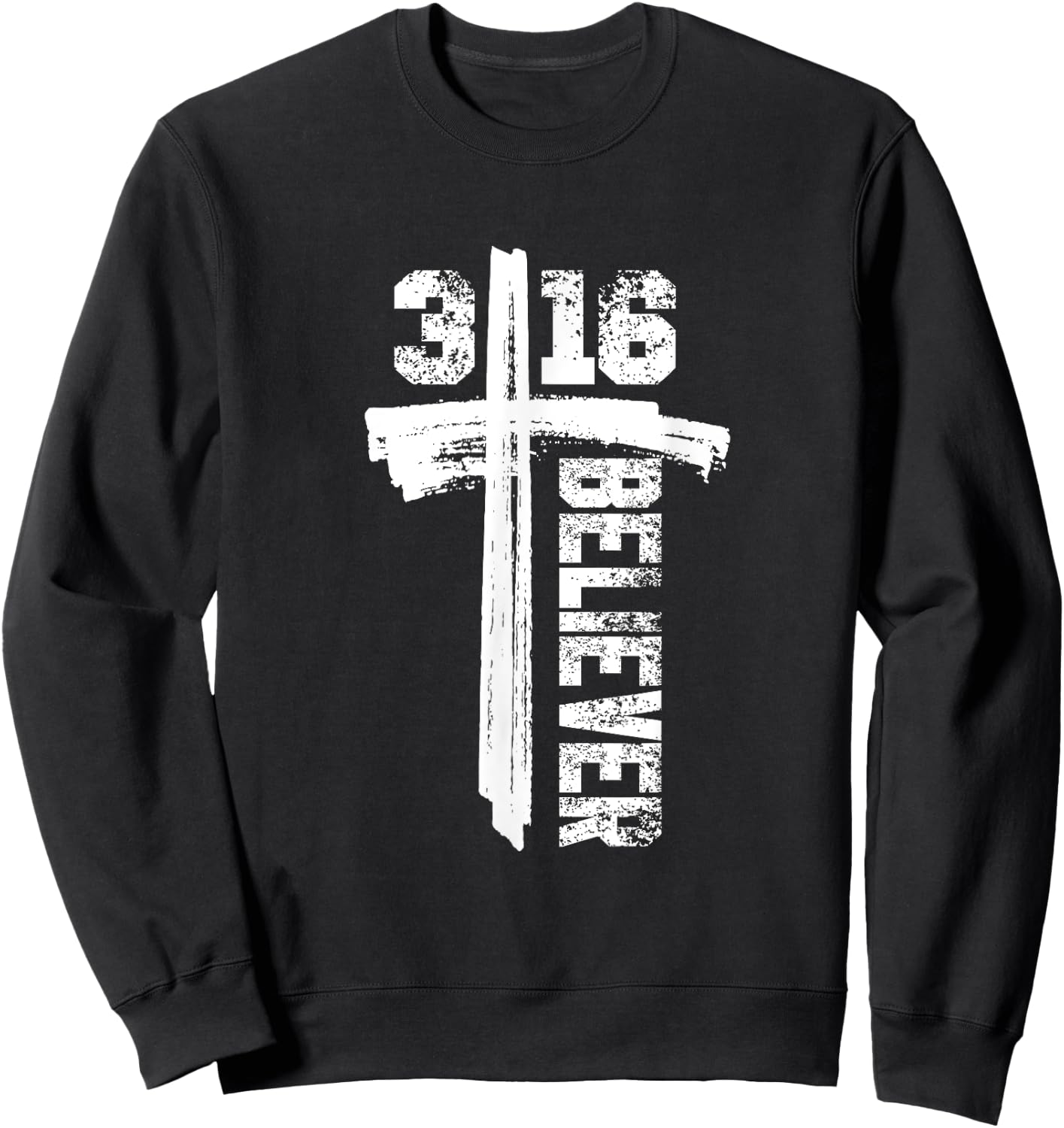 John 3:16 "I'm a Believer" Christian Gear & Apparel Sweatshirt - Sweatshirt | Black