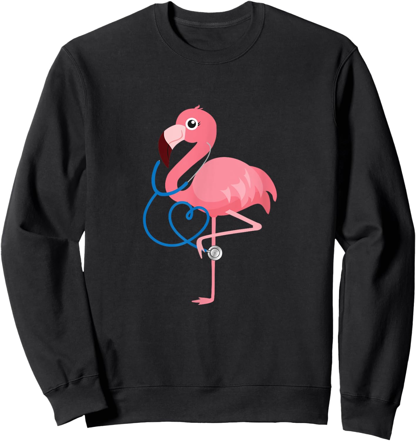 Medical Doctor Nurse gift Pediatrics Flamingo Sweatshirt - Sweatshirt | Black