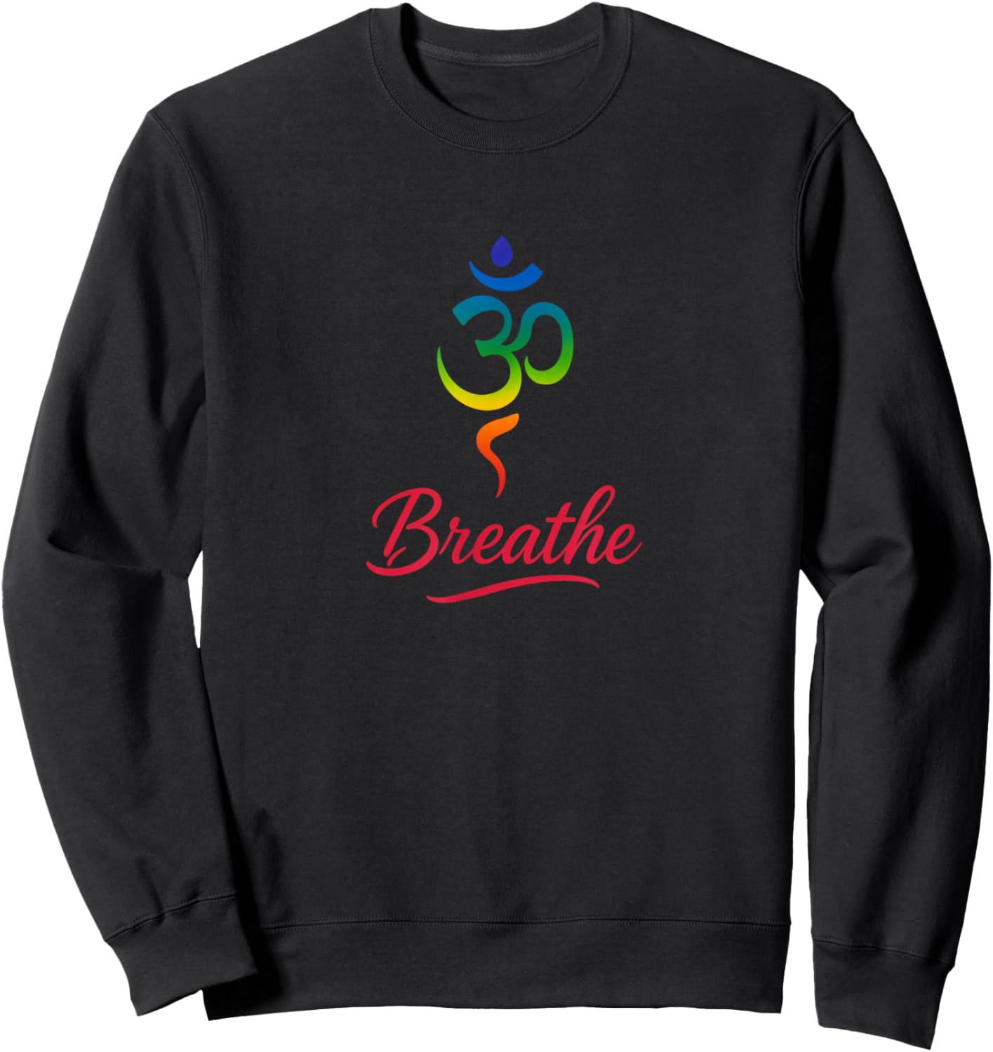 Breathe Chakra Symbol Yoga Meditation Spiritual Sweatshirt - Sweatshirt | Black