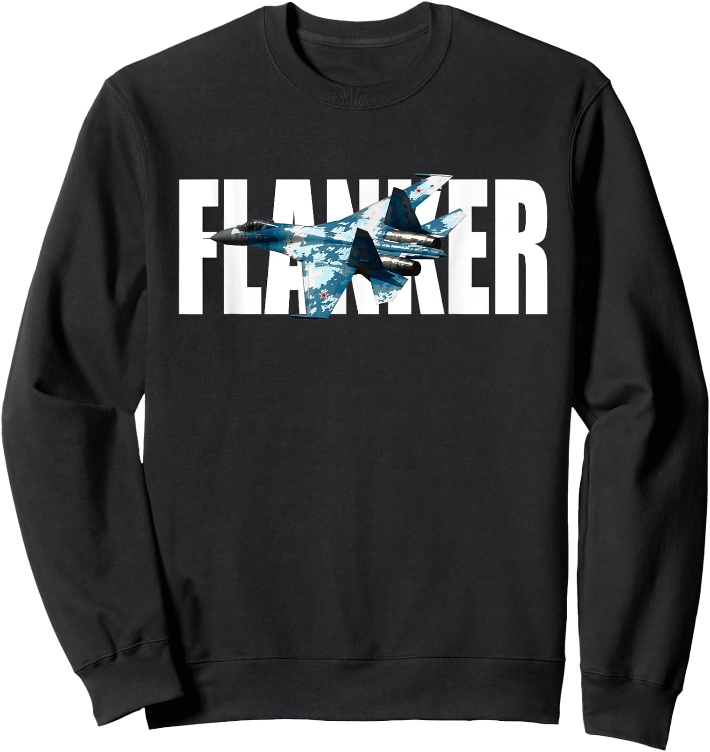 USSR Russian Su-27 SU27 Flanker Fighter Tarpaulin Sweatshirt - Sweatshirt | Black