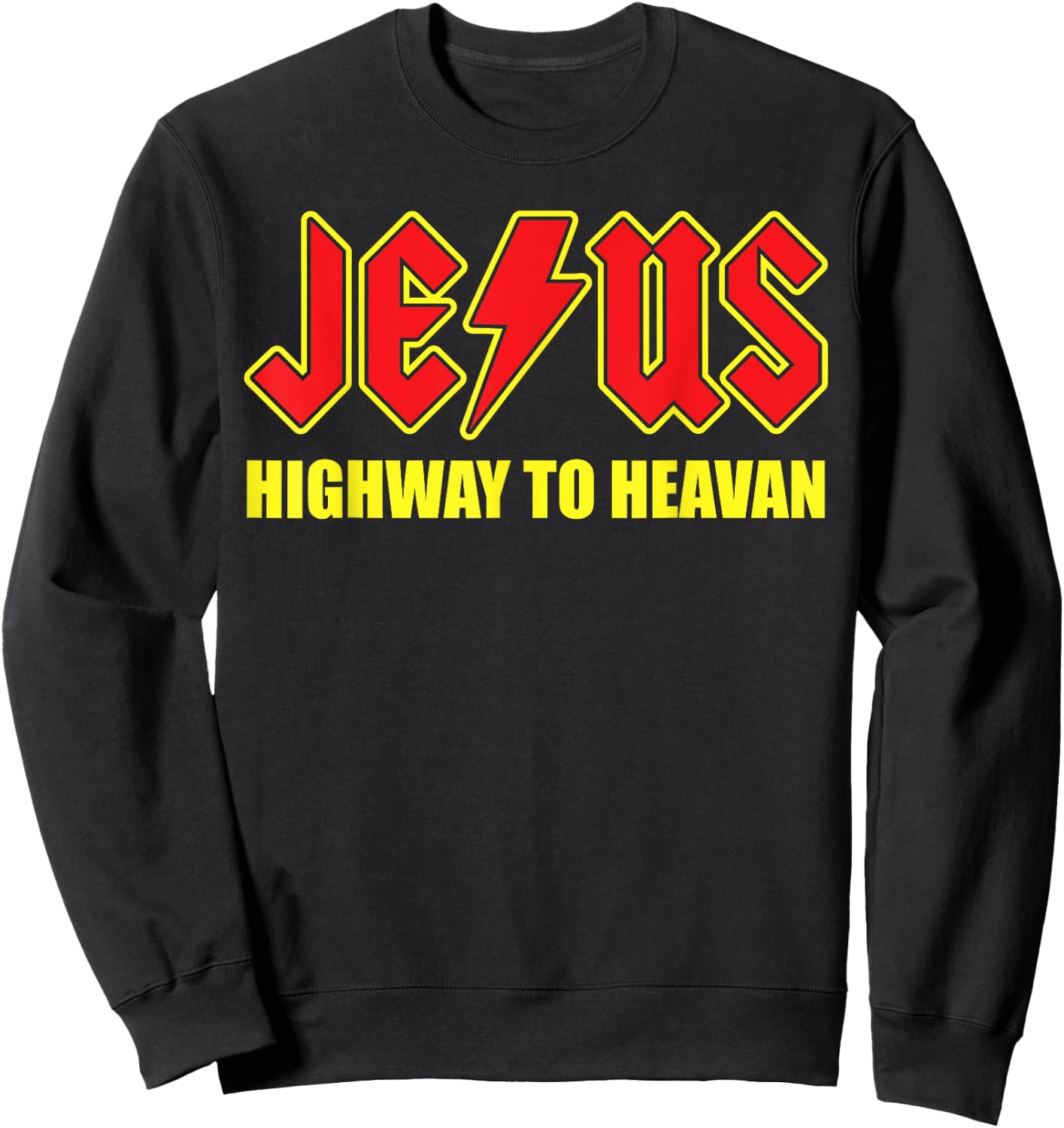 Jesus Highway To Heaven T Shirt -Superhero Jesus Christian T Sweatshirt - Sweatshirt | Black