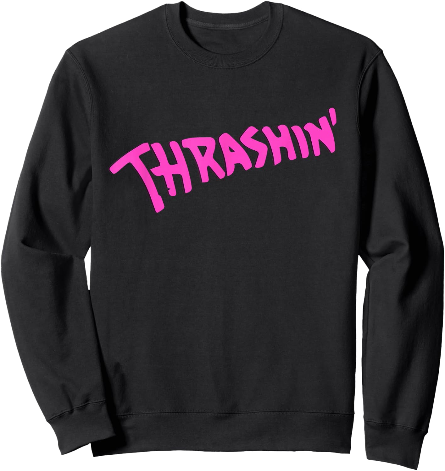 THRASHIN SHIRT | 80s Skater Skateboarding Sweatshirt - Sweatshirt | Black