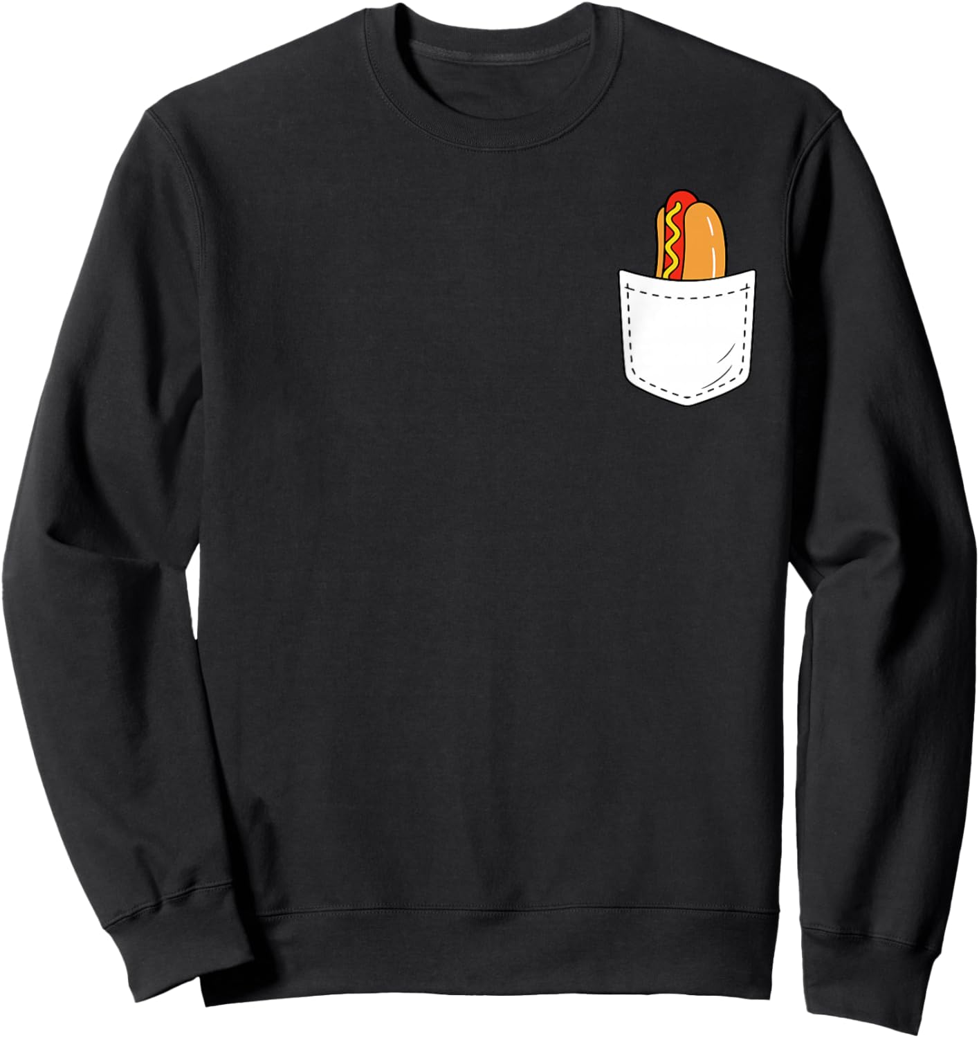 Hotdog Pocket USA American Flag Fourth of July Patriotic Men Sweatshirt - Sweatshirt | Black