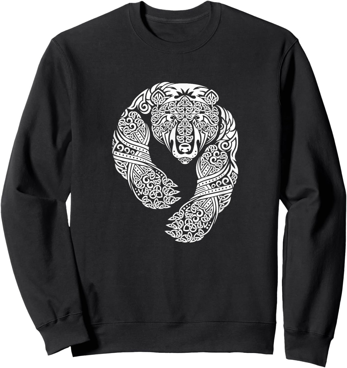 Celtic Knotwork Tribal Tattoo Bear Sweatshirt - Sweatshirt | Black