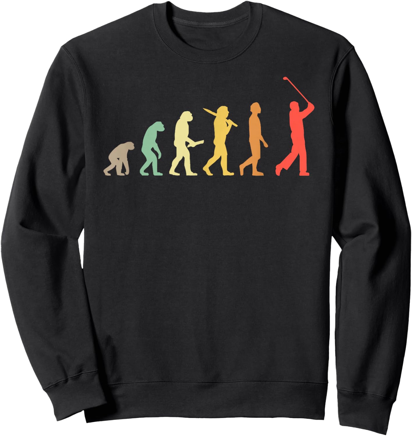 Retro Golf Evolution Gift Golfers & Golf Players Sweatshirt - Sweatshirt | Black