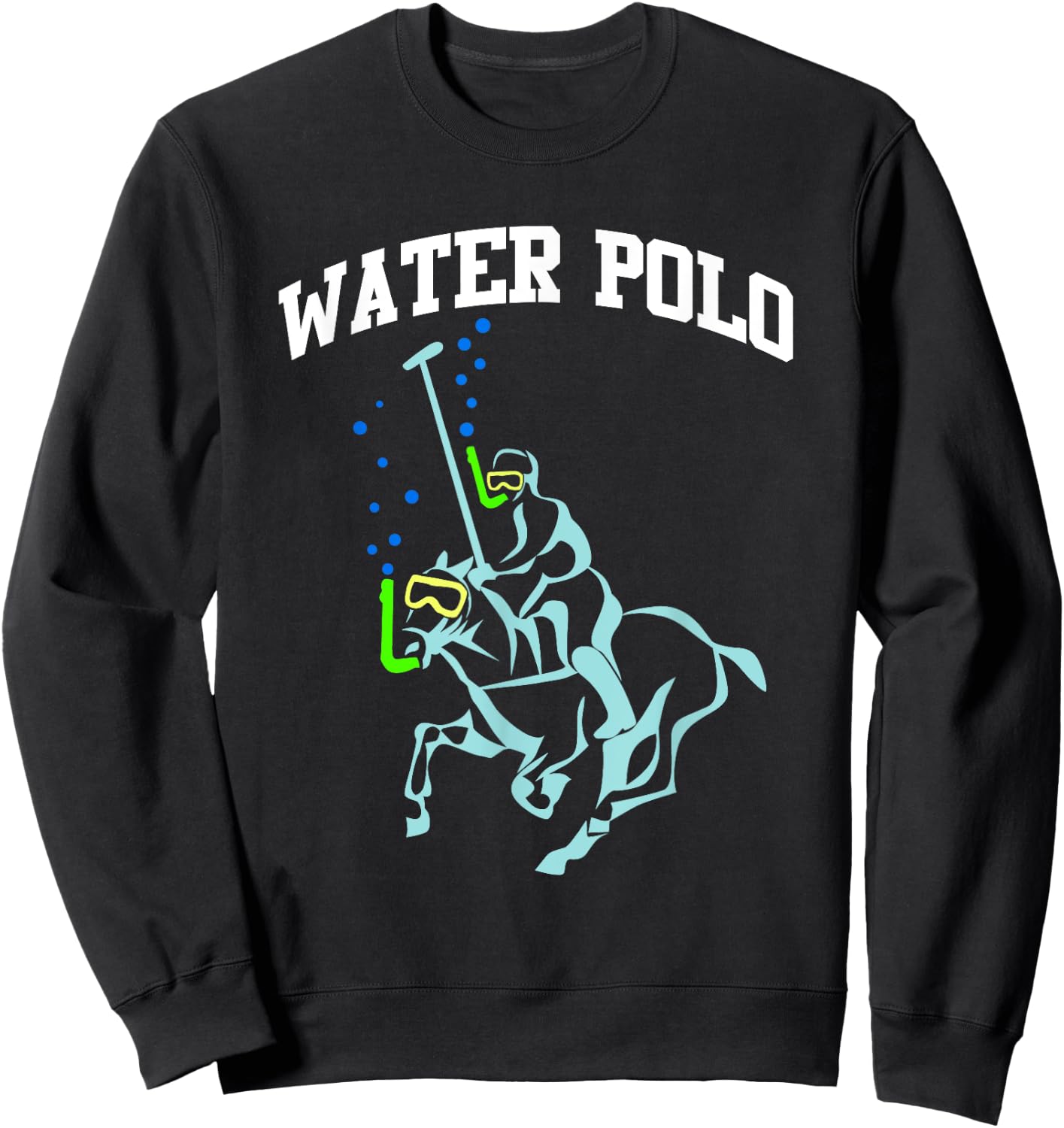 WATER POLO shirt Funny Snorkeling Horse Water Polo Joke Sweatshirt - Sweatshirt | Black