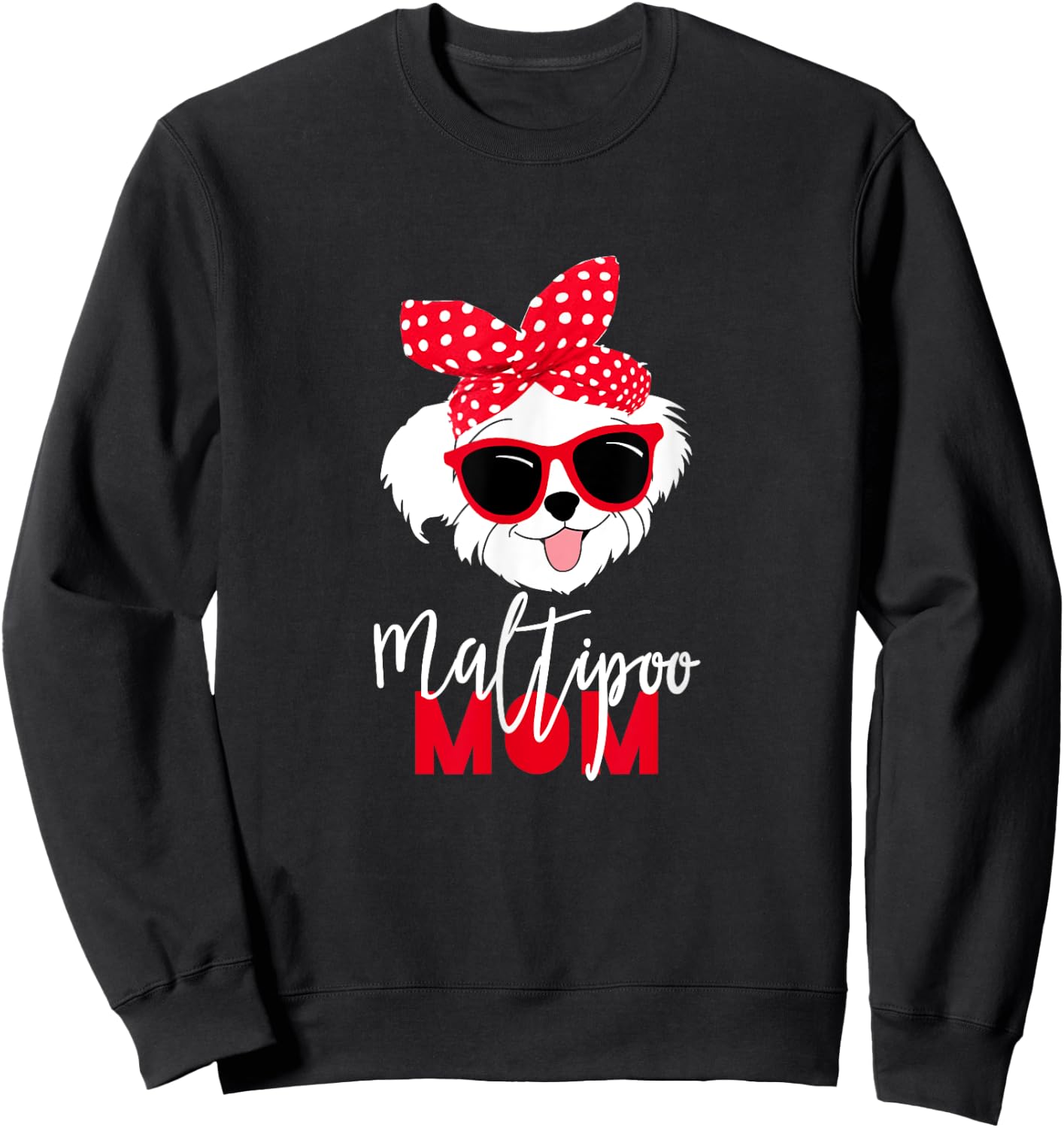 Dog Lovers T Shirt Maltipoo Mom Fur Mama Shirt Women Kids Sweatshirt - Sweatshirt | Black