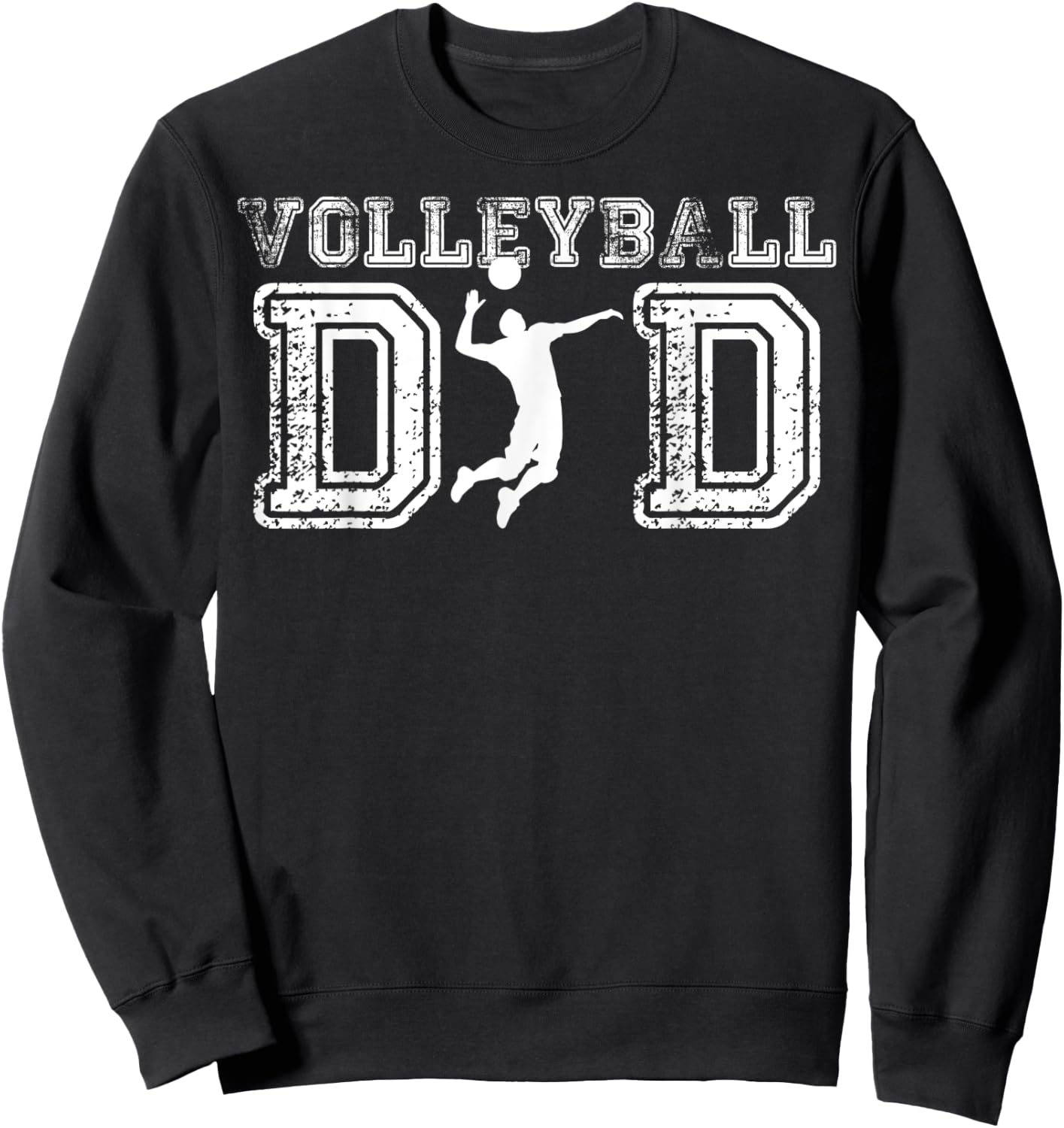 Vintage Volleyball Dad Player Daddy Funny Father's Day Gift Sweatshirt - Sweatshirt | Black