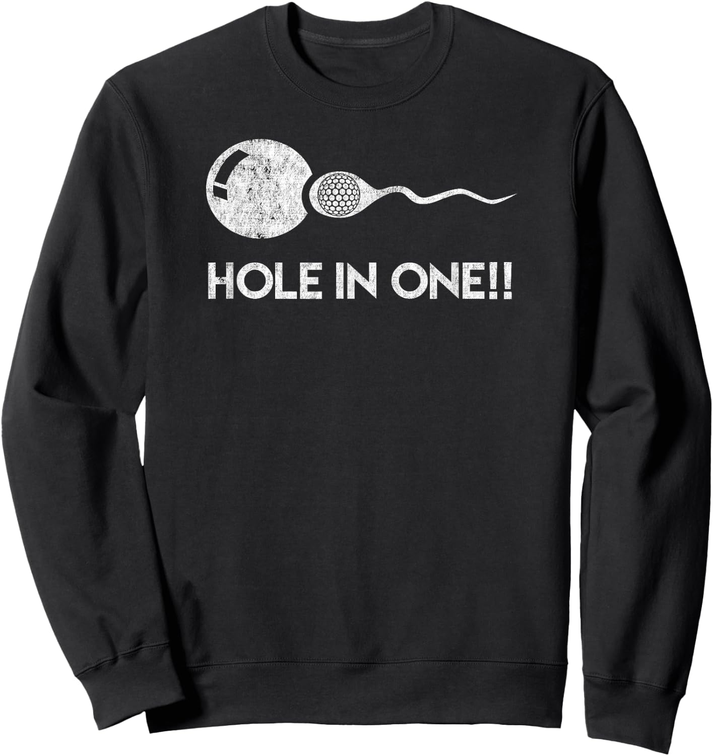 Hole In One!! Funny Golf Expectant Father Sports Shirt Sweatshirt - Sweatshirt | Black