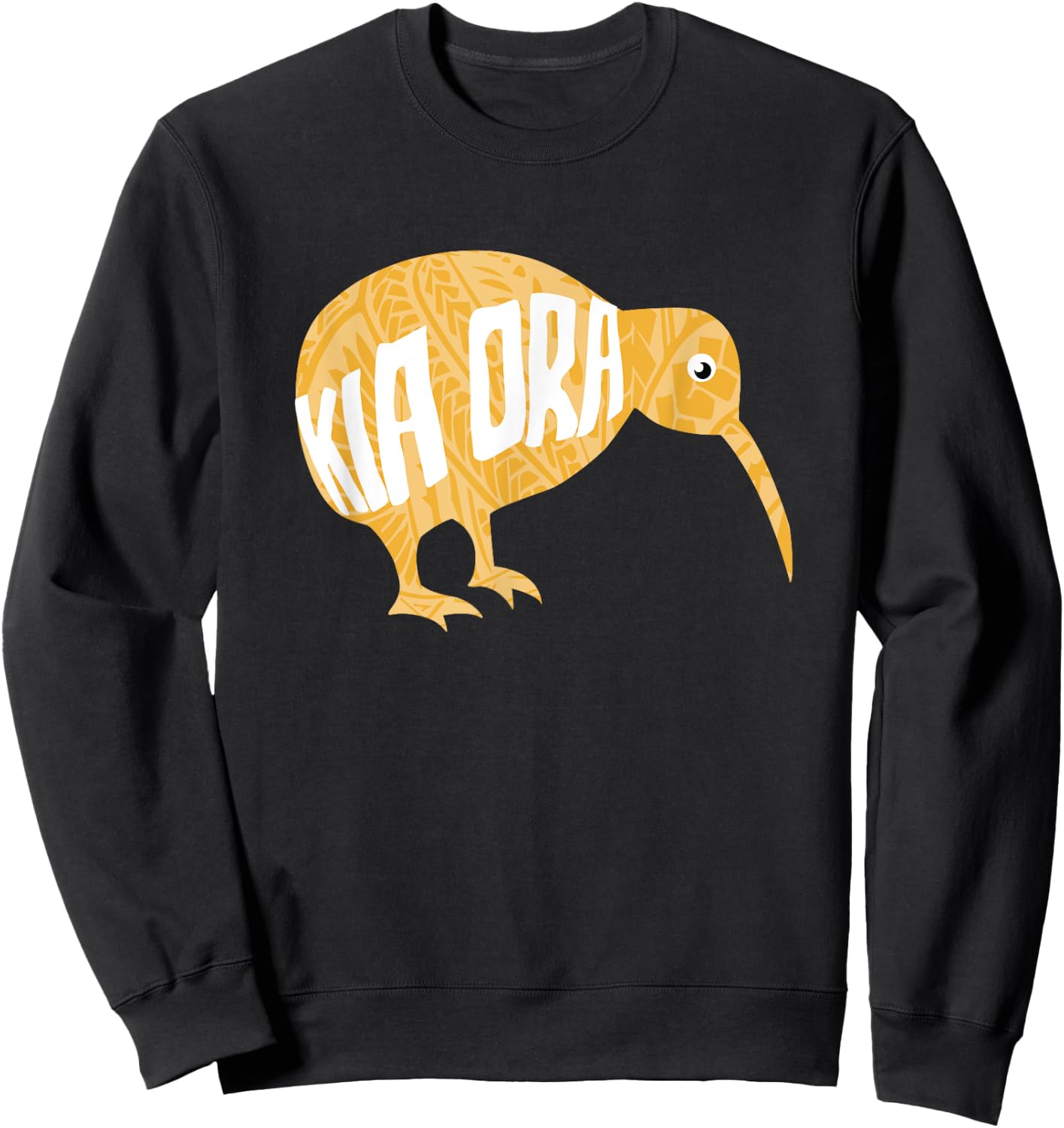 New Zealand Kiwi Bird Tribal Pattern Kia Ora Be Well Gift Sweatshirt - Sweatshirt | Black