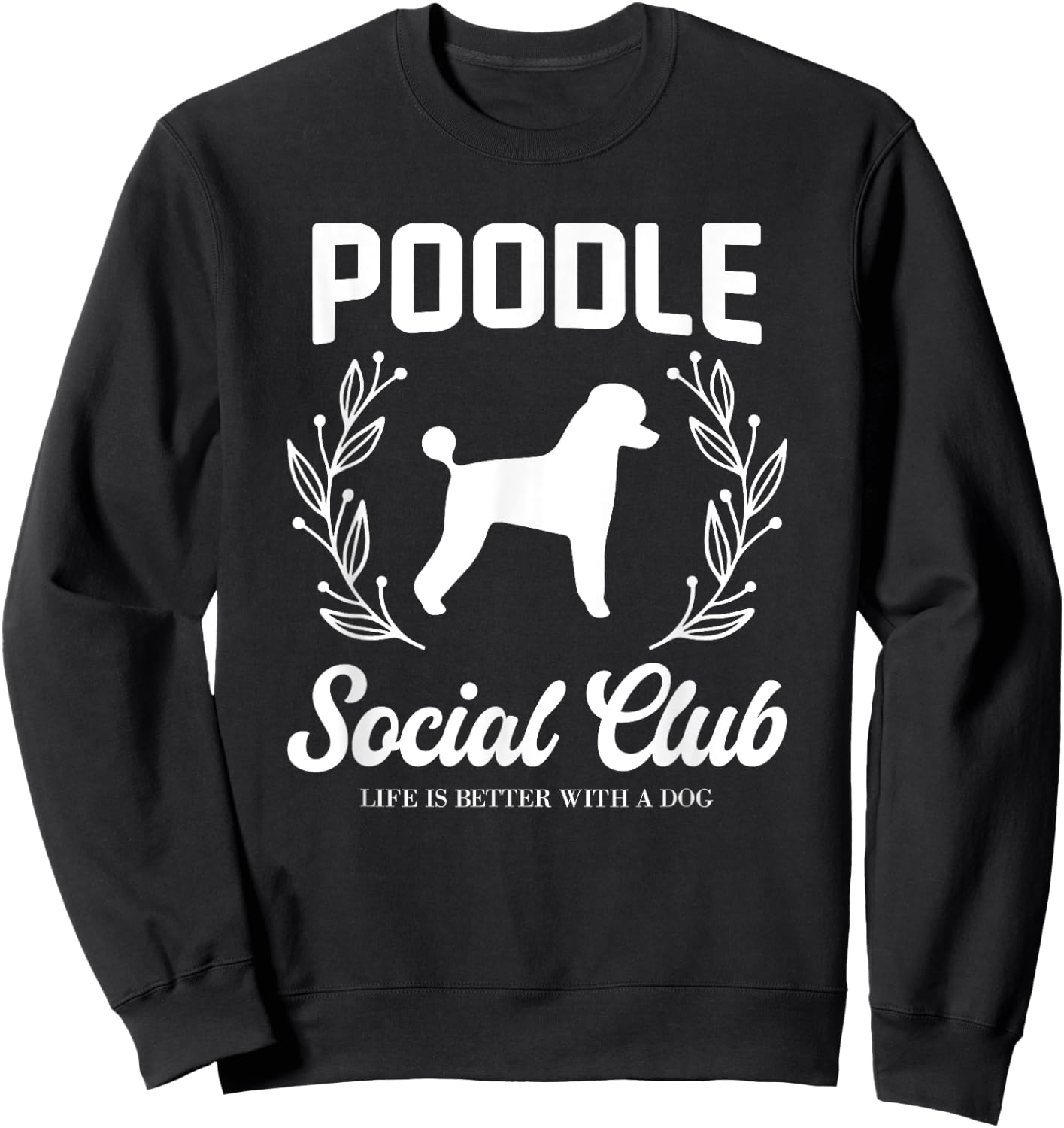 Poodle Social Club Dog Women Kids Sweatshirt - Sweatshirt | Black