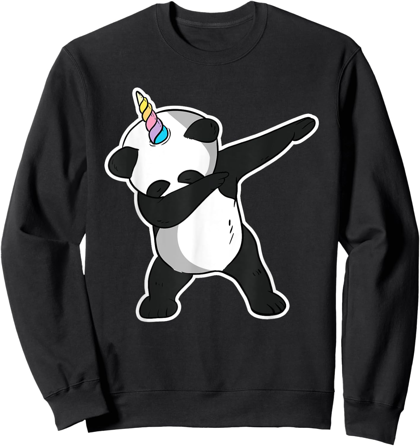 Funny Dabbing Pandacorn Shirt Sweatshirt - Sweatshirt | Black