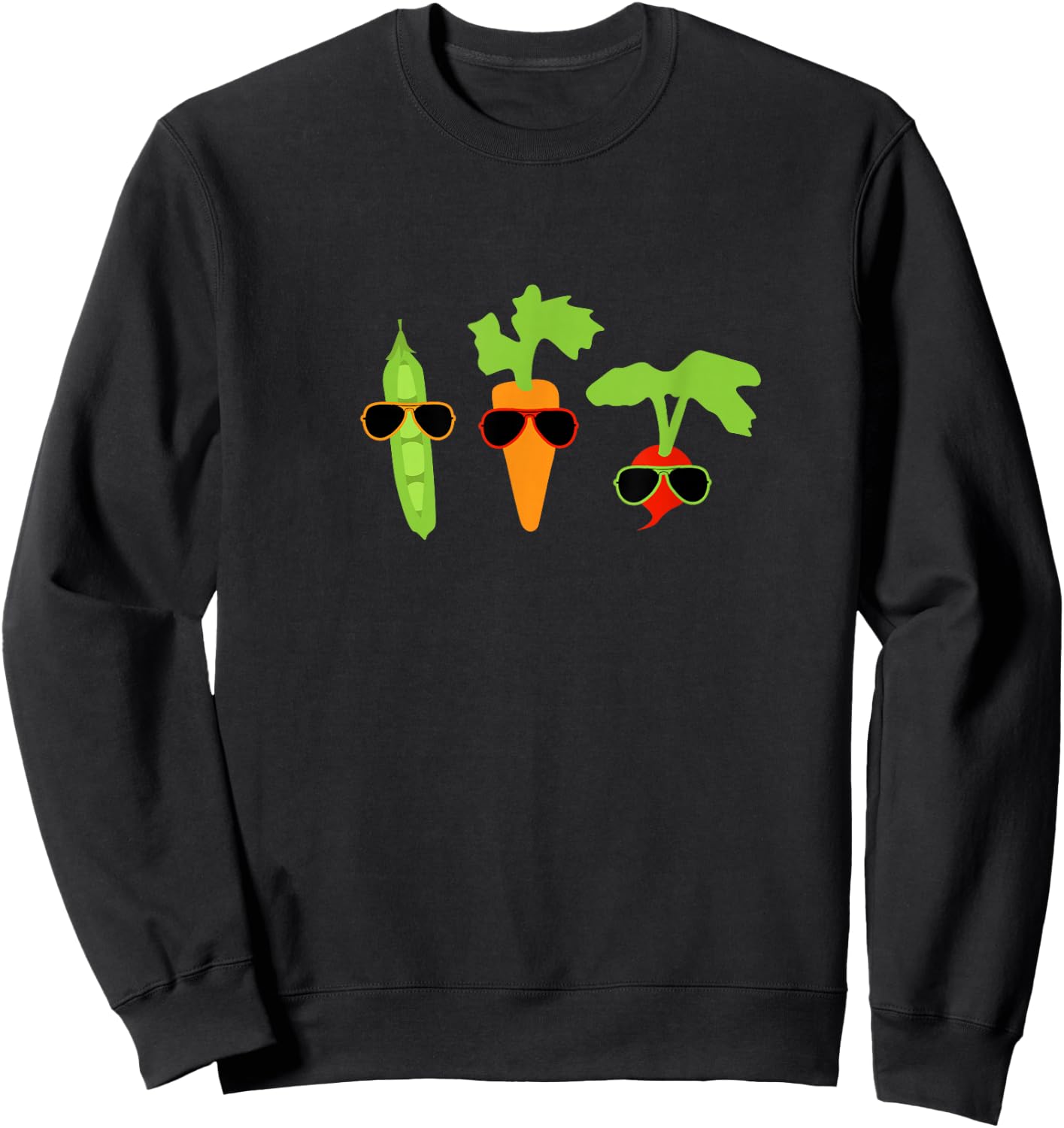 Cool Veggies Sunglasses Gardening Vegetables Gift Sweatshirt - Sweatshirt | Black