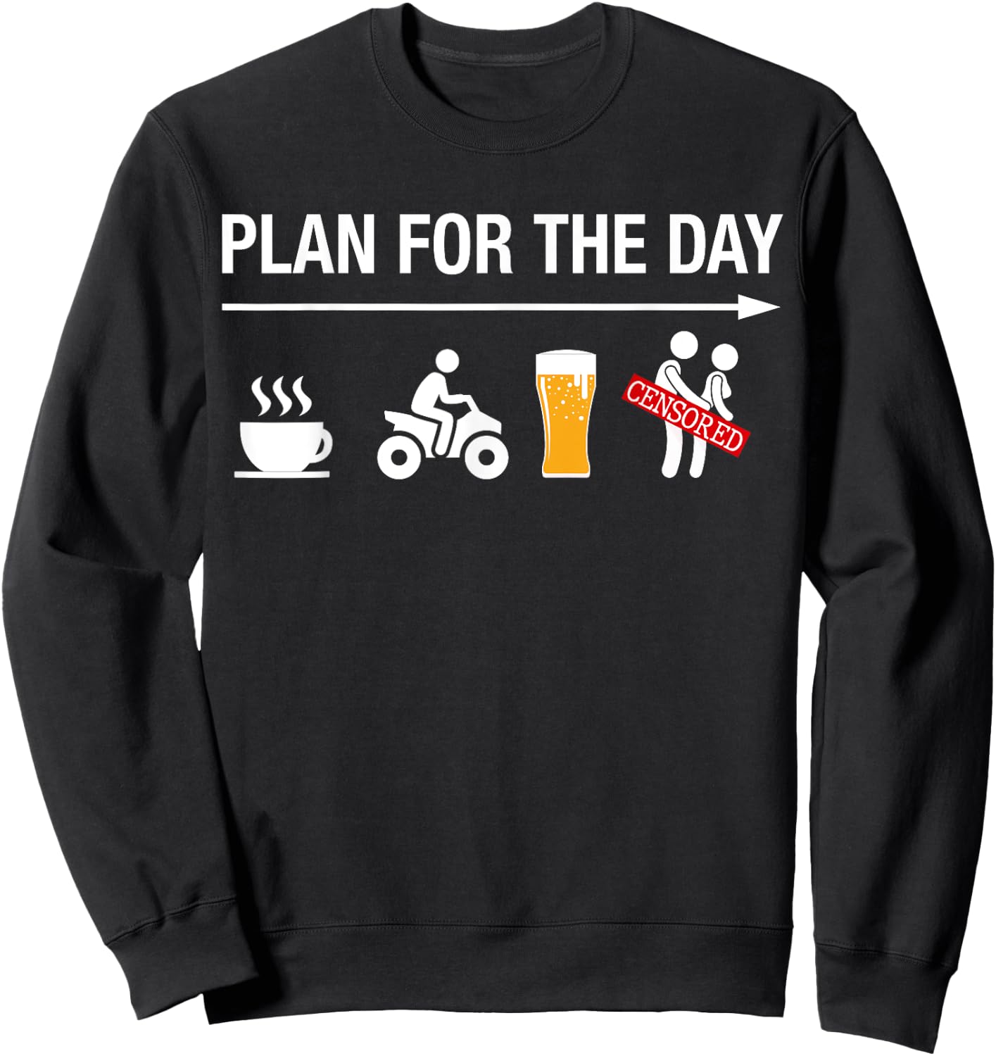 Funny ATV Shirts Men Women Four Wheeling Coffee Quad Beer Sweatshirt - Sweatshirt | Black