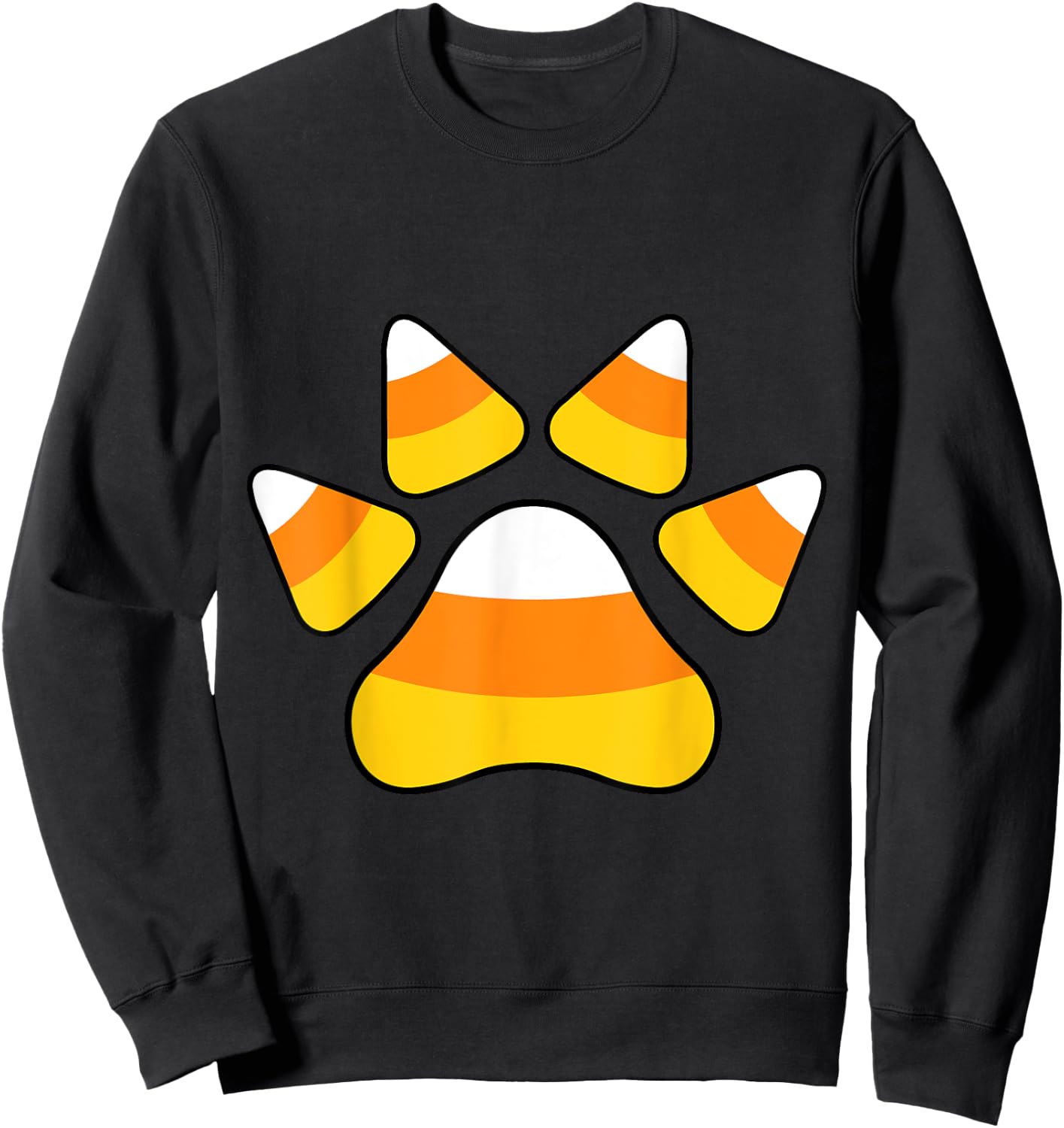 Halloween Candy Corn Paw Print For Animal Lovers Sweatshirt - Sweatshirt | Black
