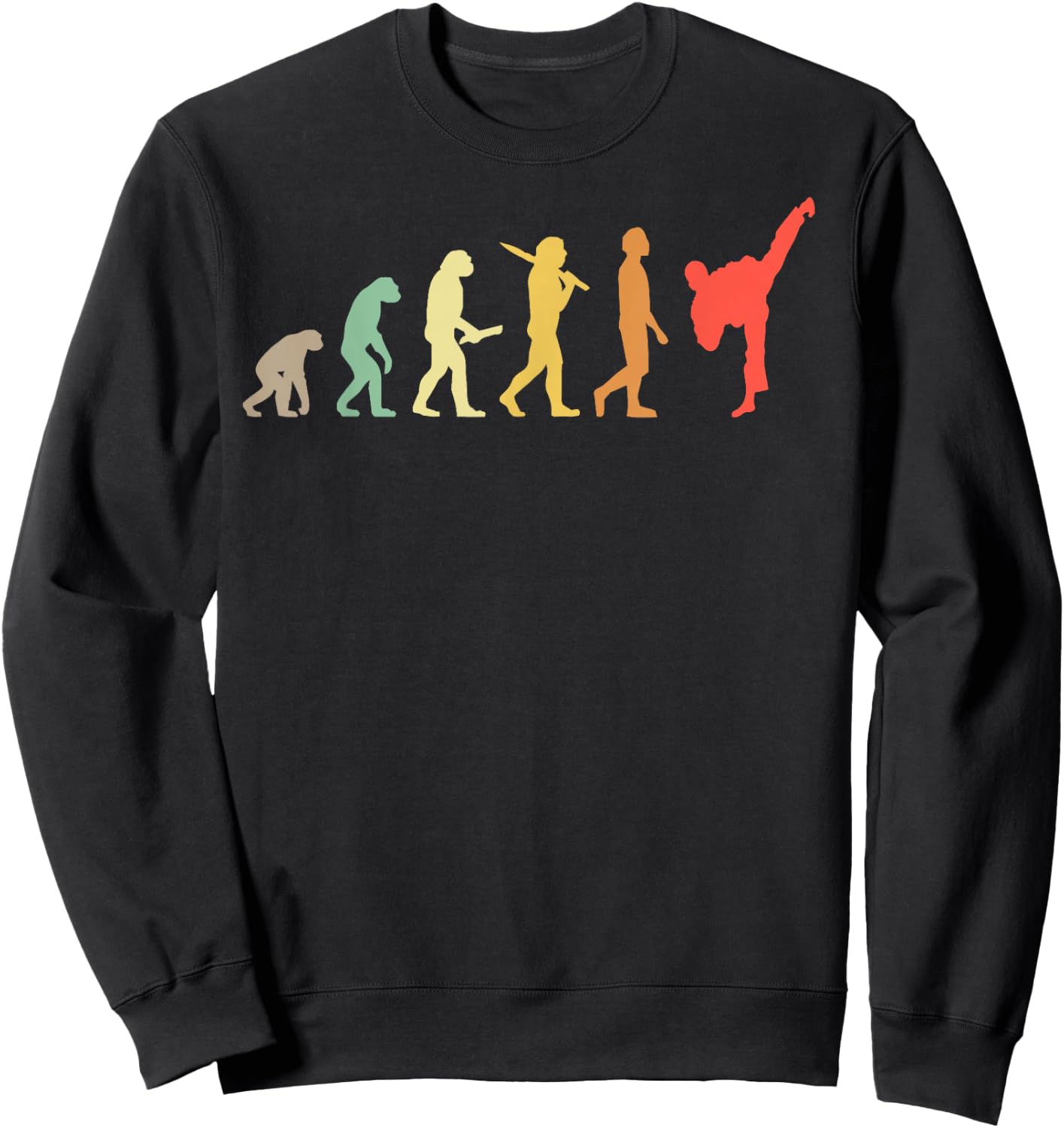 Retro Karate Evolution Gift Karateka Sweatshirt - Sweatshirt | Black