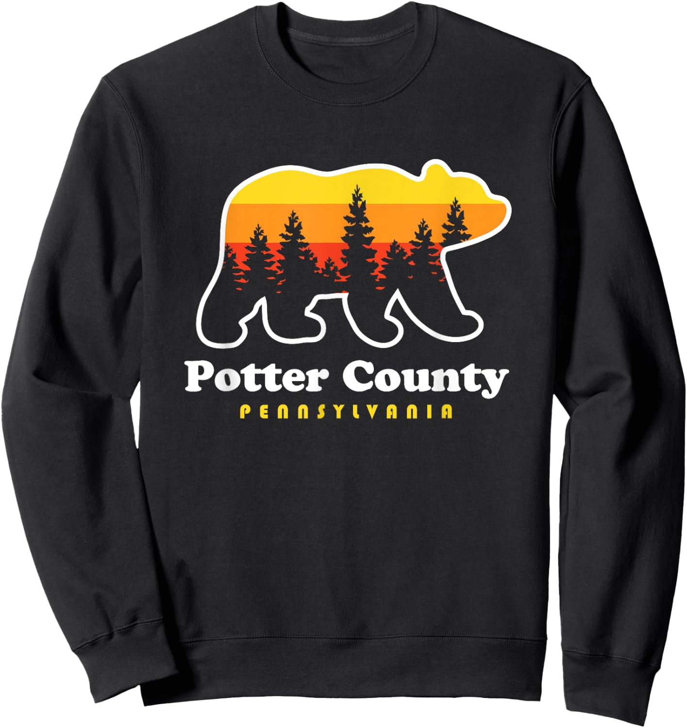 Potter County Pennsylvania Susquehannock State Forest Bear Sweatshirt - Sweatshirt | Black