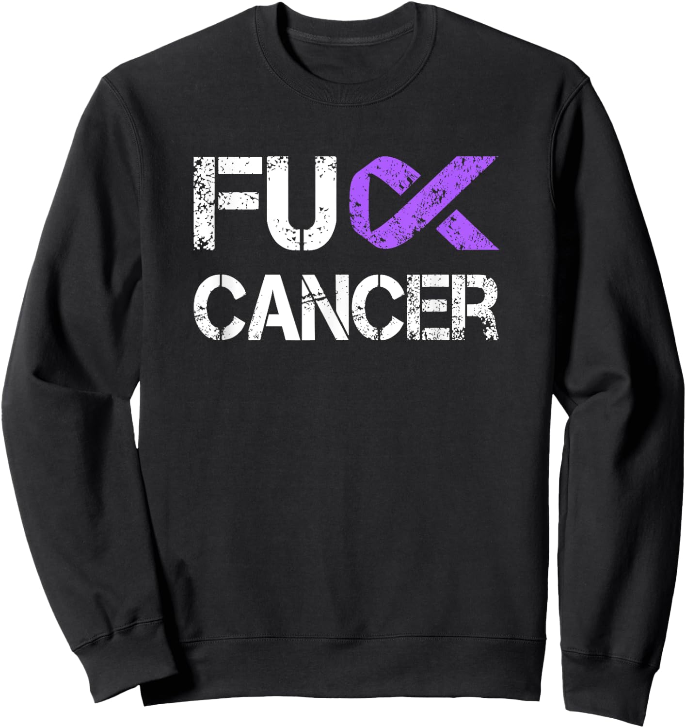 Fuck Cancer, Testicular Cancer Awareness Sweatshirt - Sweatshirt | Black
