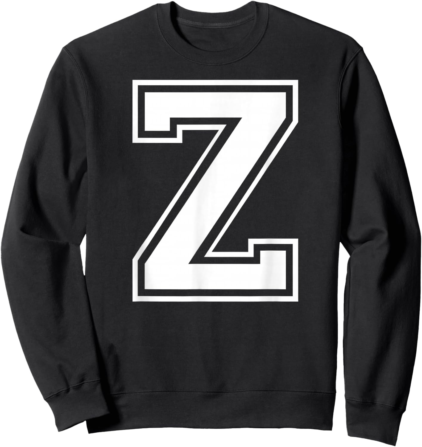 Letter Z Capital Alphabet College Varsity Monogram Club Sweatshirt - Sweatshirt | Black