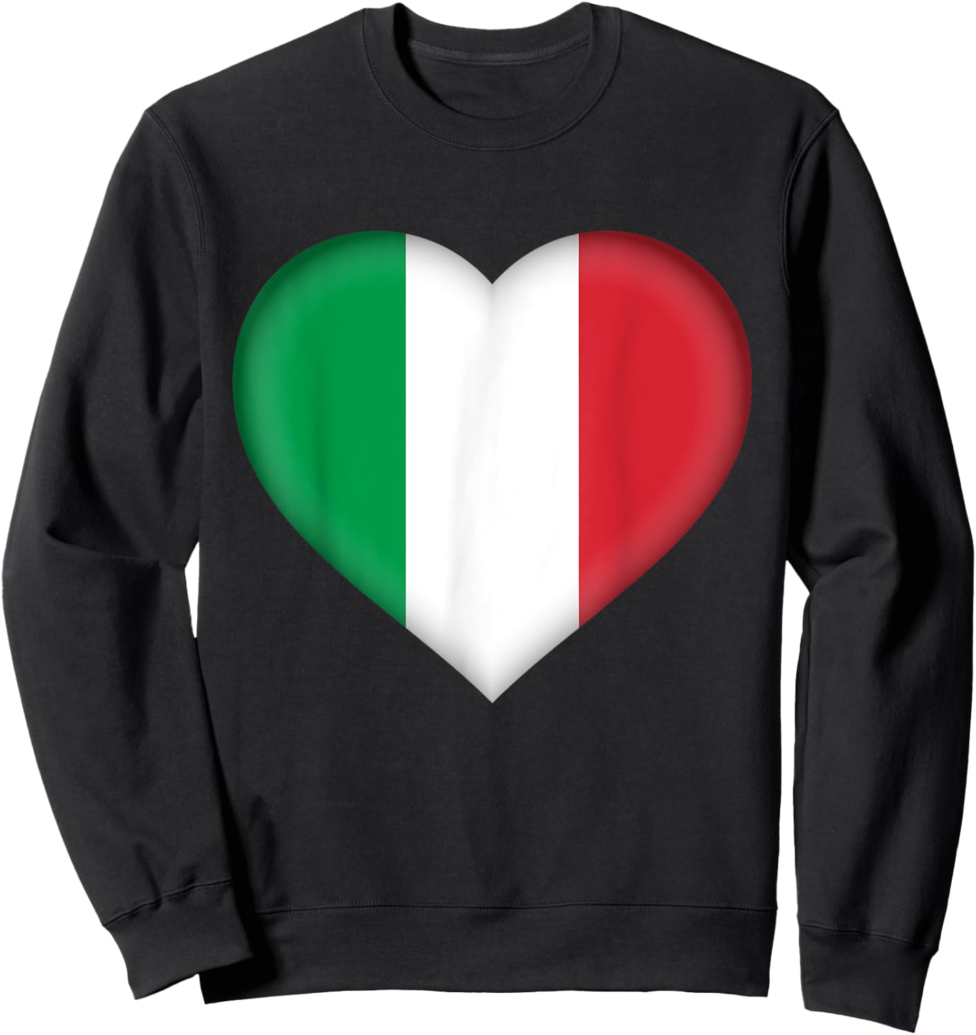 I Love Italy | Italian Flag Heart Outfit Sweatshirt - Sweatshirt | Black