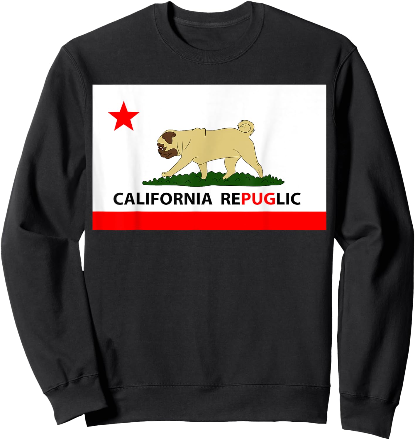 California Republic Pug Sweatshirt - Sweatshirt | Black
