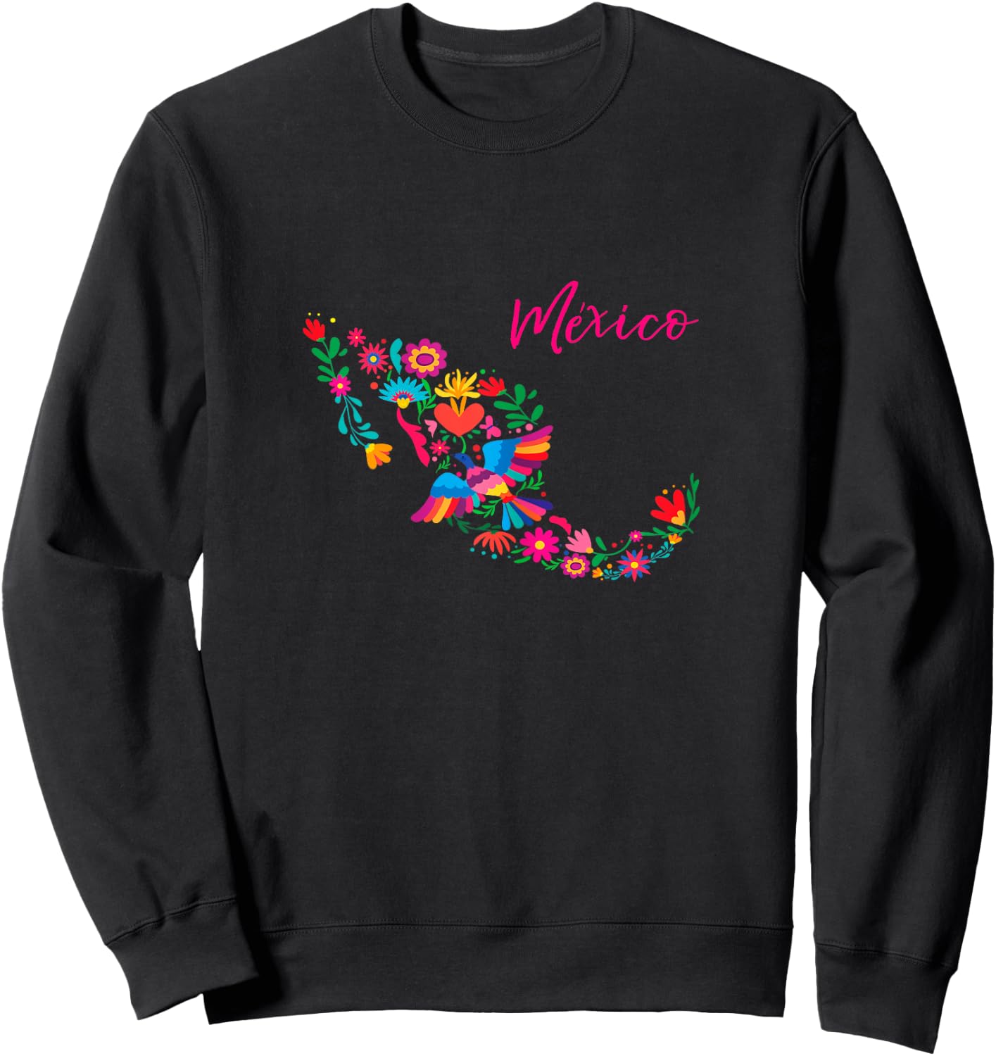 Otomi Mexican Floral Card Sweatshirt - Sweatshirt | Black