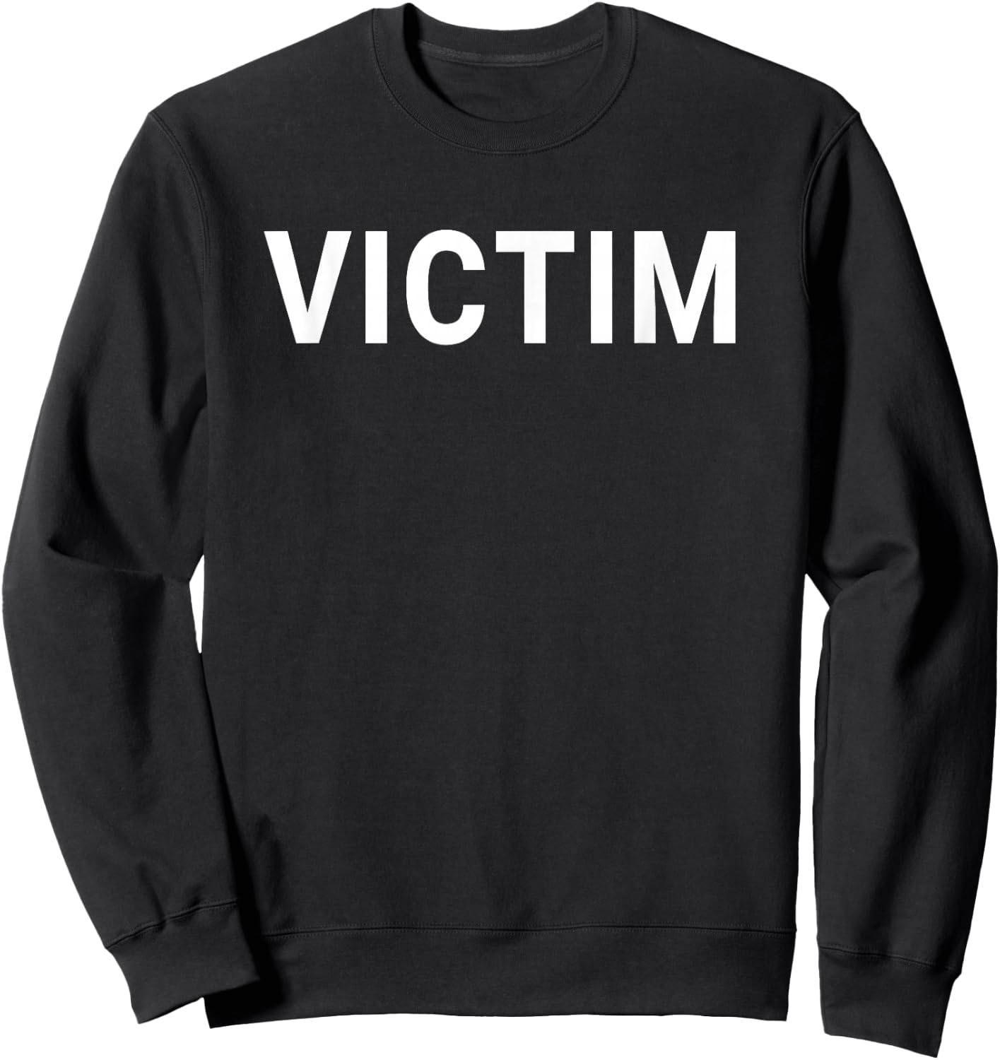 Victim Black Classic Letter Print - Men's Small Sweatshirt - Sweatshirt | Black